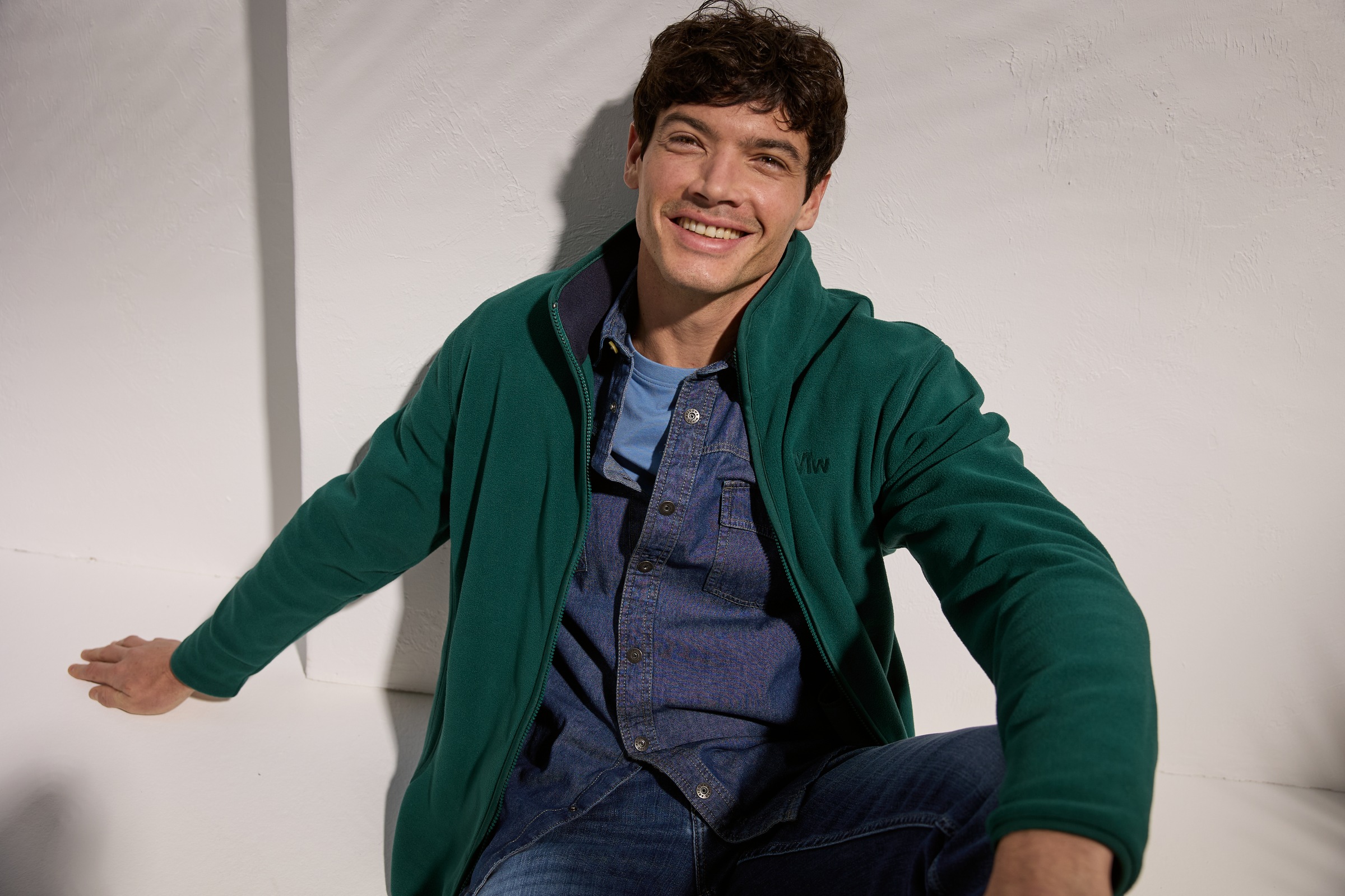 Man's World Veste polaire für die Übergangszeit,  aus Fleece,  casual Look,  schnelltrocknend