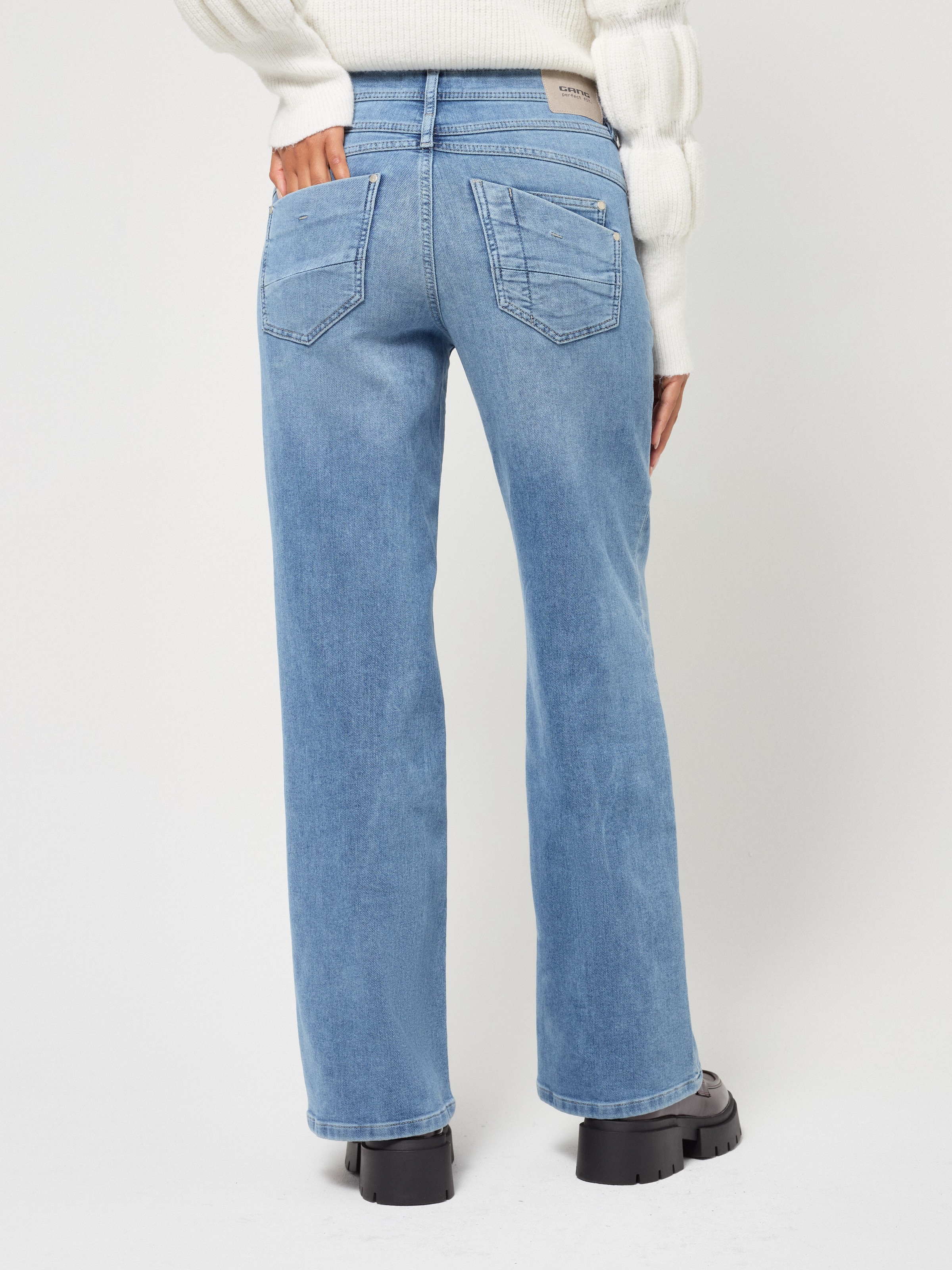 GANG 5-Pocket-Jeans »94AMELIE WIDE« aus Sweat Denim