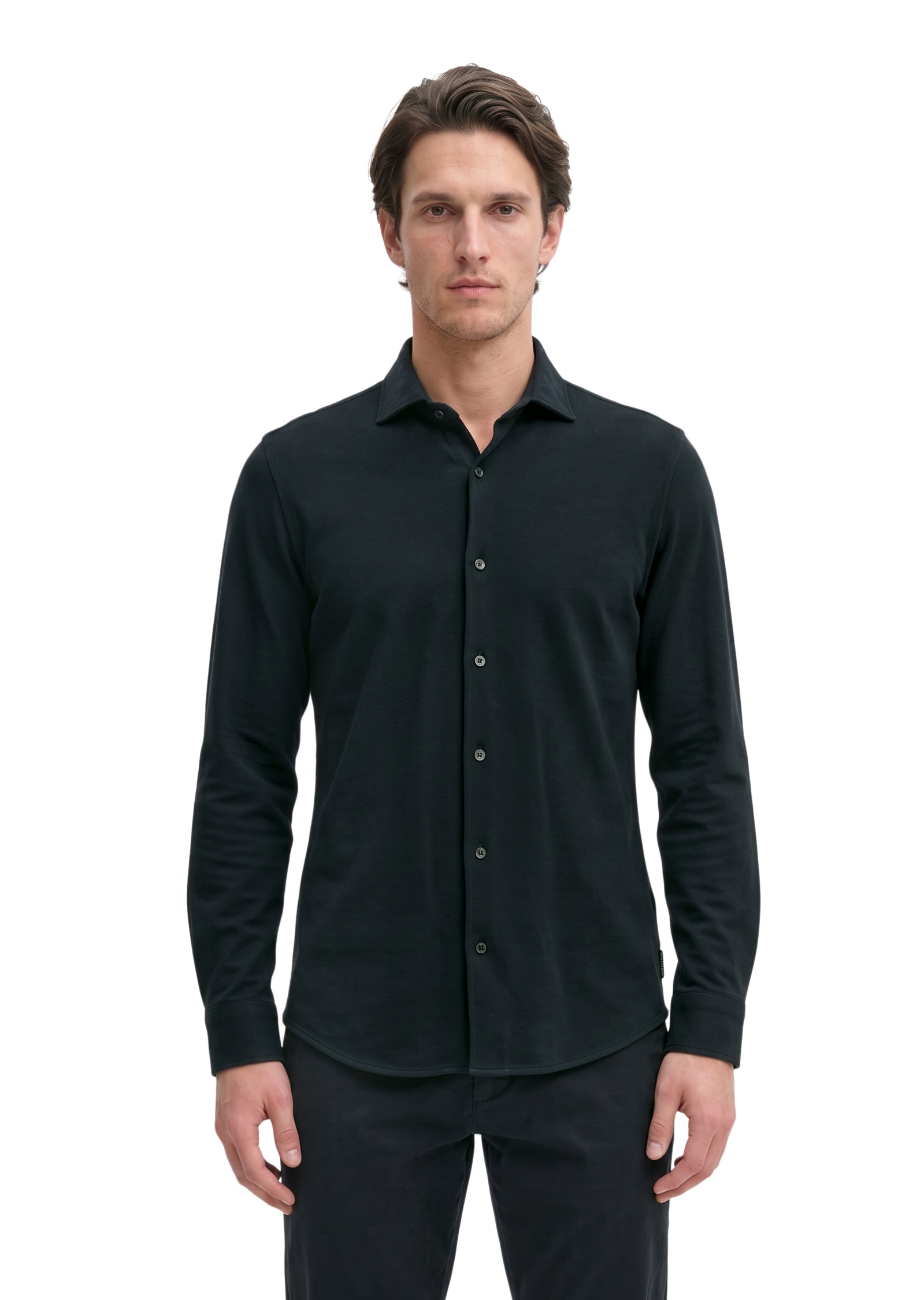 Marc O'Polo Chemise à manches longues coupe ajustée, avec fine structure piqué