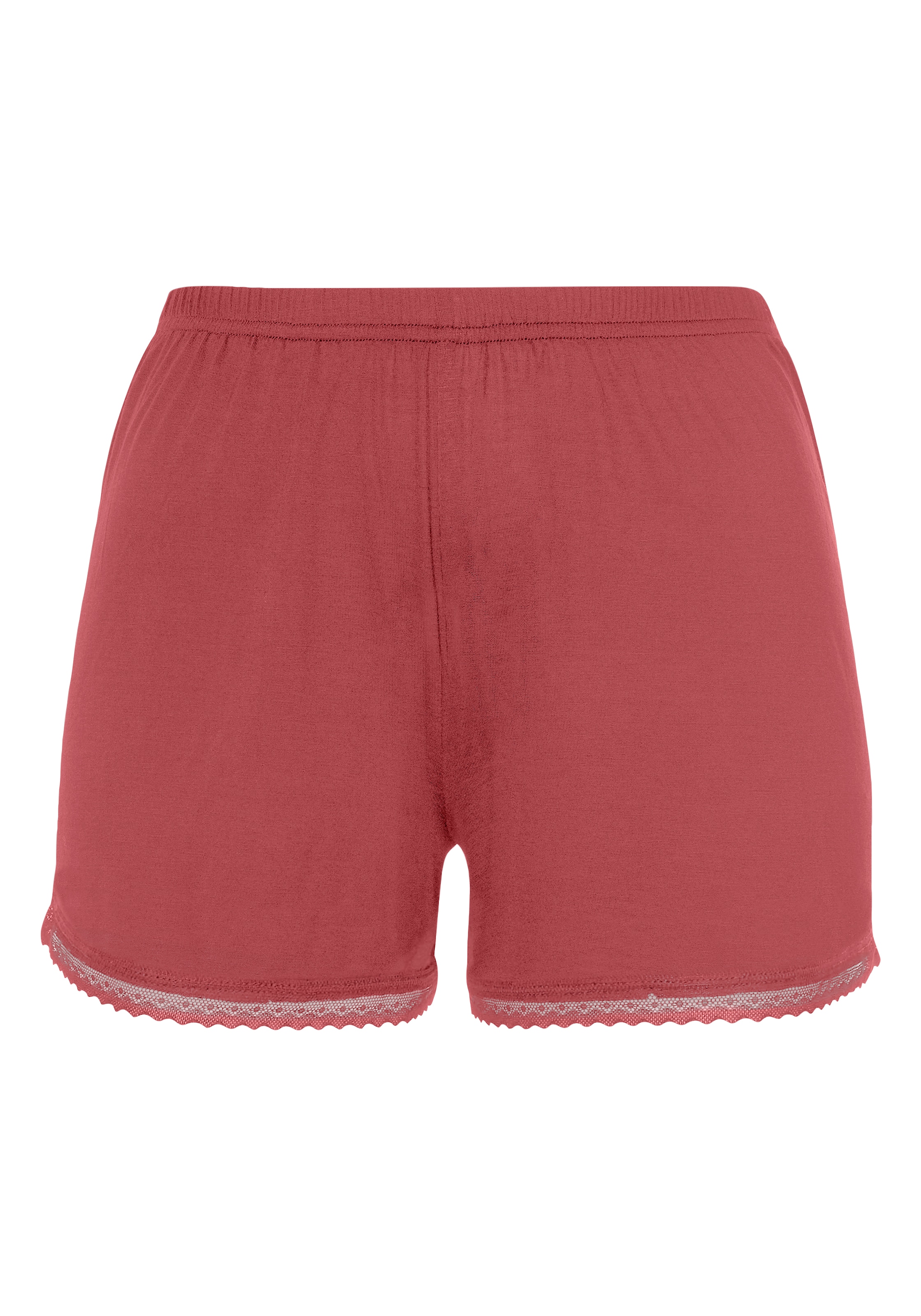 LASCANA Pyjamashorts  mit feiner Spitzenkante