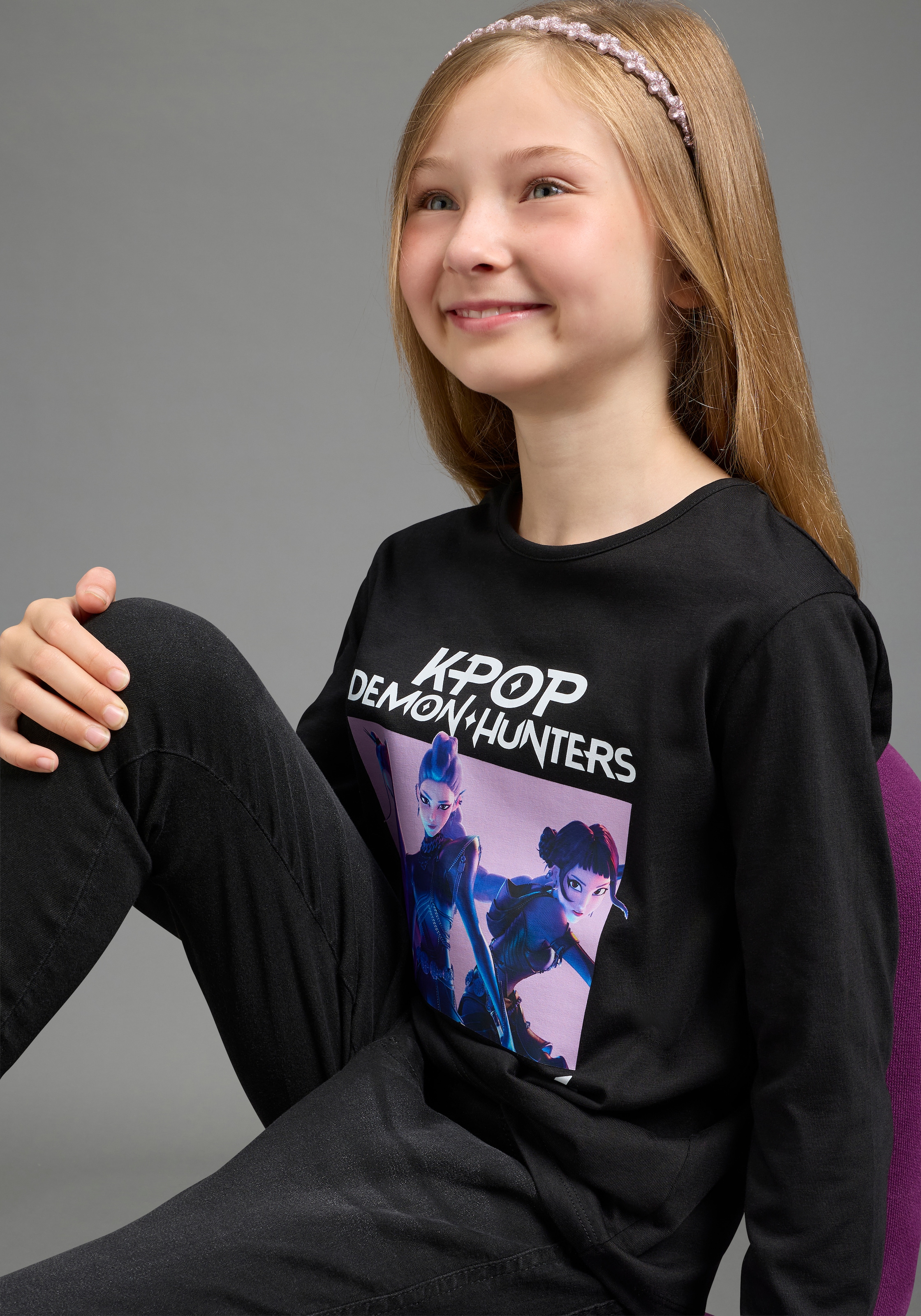 KIDSWORLD T-shirt à manches longues »K-POP DEMON HUNTERS Shirt« t-shirt K-Pop, longueur hanche, col rond, coupe basique