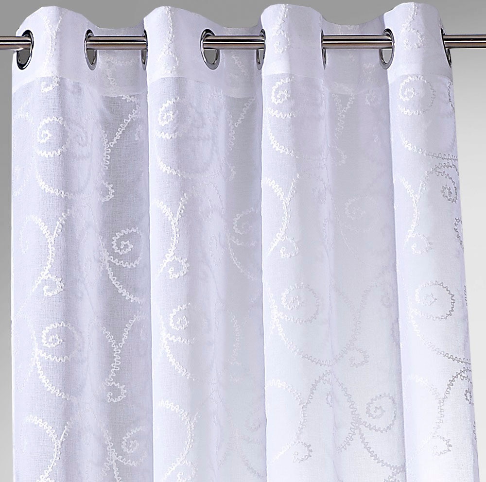 Weckbrodt Rideau »Romance« Œillet 1 cuis tlg. echte Stickerei, halbtransparent, Muster Raute, Gardine, Store