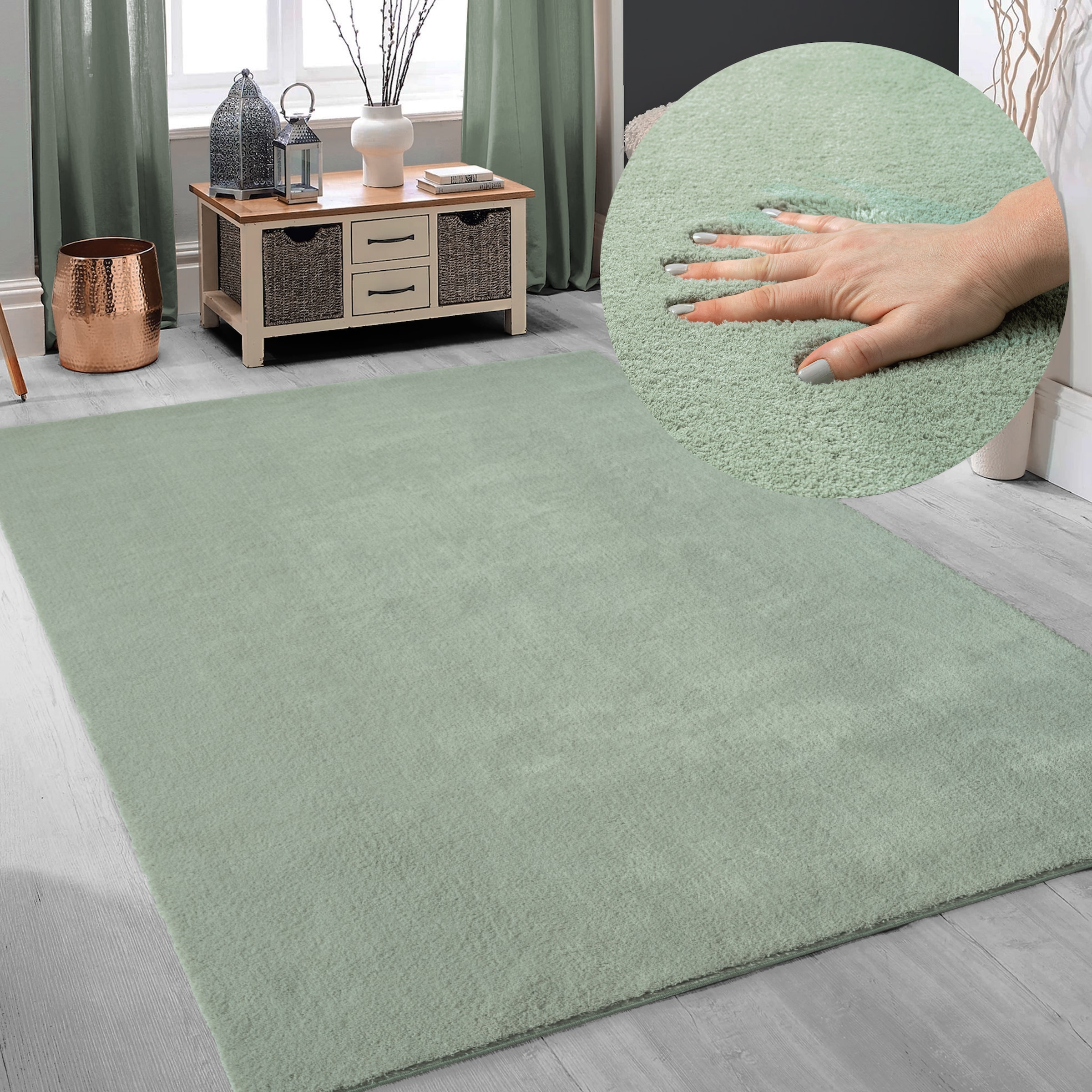 my home Teppich »Arabell, Kunstfellteppich, Felloptik, waschbar,« rechteckig 16 mm Höhe flauschig, kuschelig, Anti-Rutsch-Unterseite, Wohnzimmer, Schlafzimmer