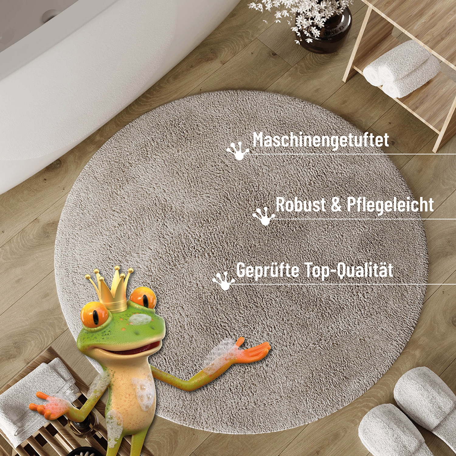 Wecon home Basics Tapis de bain »Erik« Höhe 20 mm lavable, antidérapant, très doux, résistant, facile d'entretien
