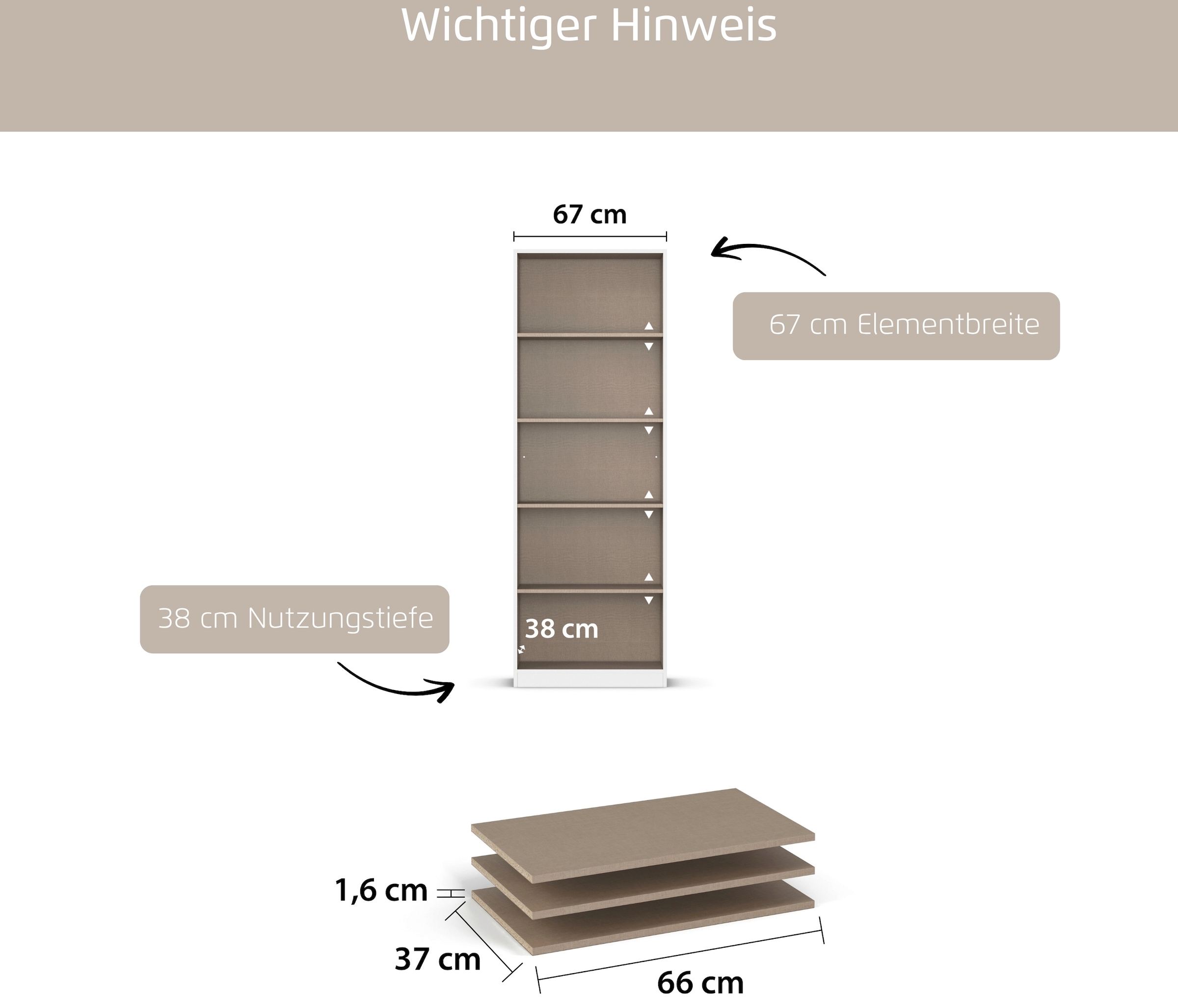 rauch Tablette de rangement »Zubehör für Schränke der Serie MINOSA Schranktiefe 41 cm« Set de 2, largeur 43 cm, profondeur 37 cm