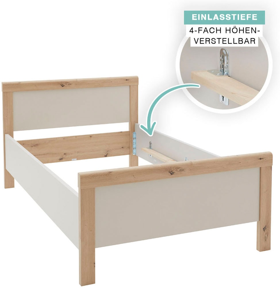priess Lit simple »Warburg hochwertiges Komfortbett aus Deutschland« adapté pour cadre moteur, avec bords arrondis
