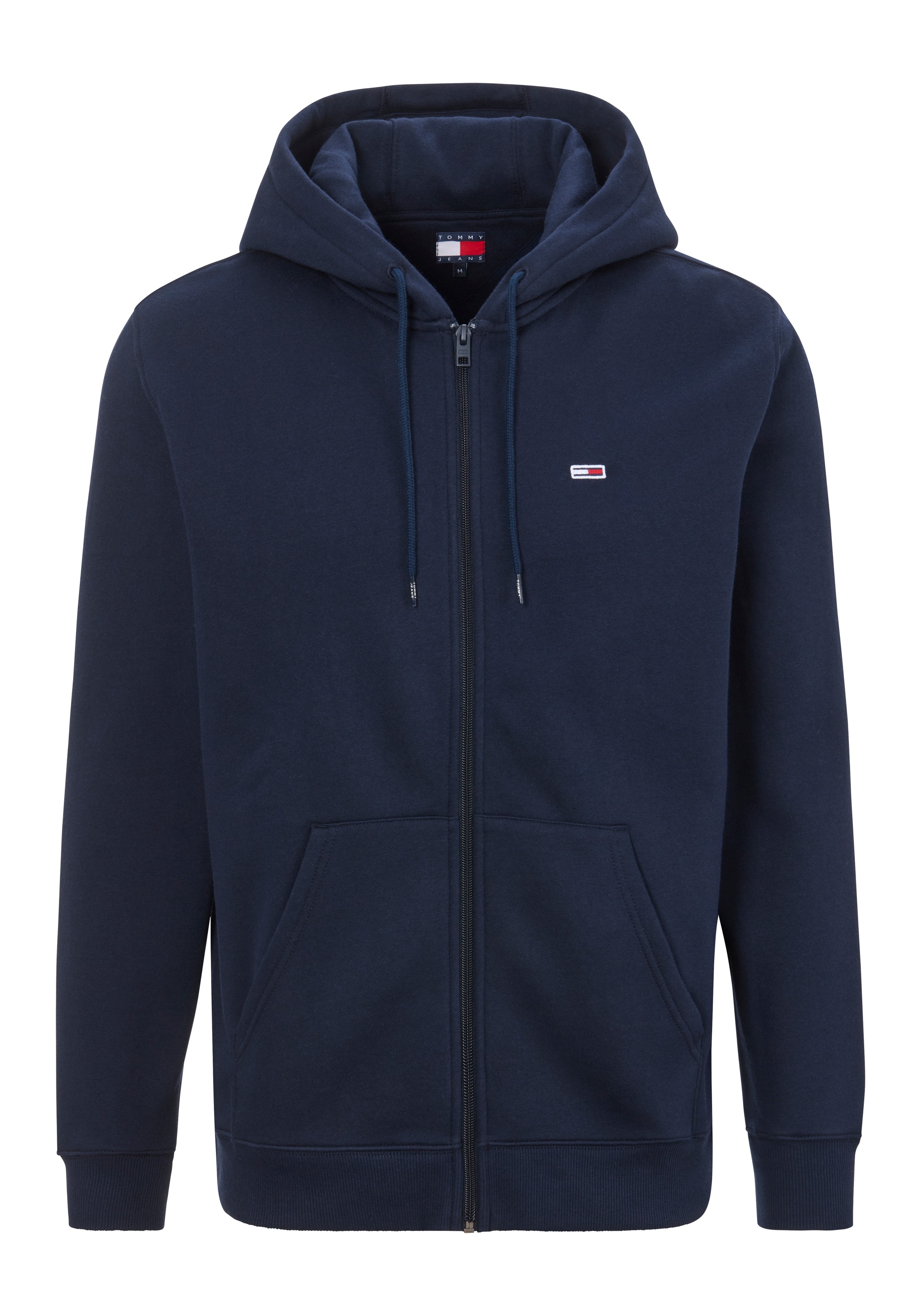 Tommy Jeans Kapuzensweatjacke »TJM REGULAR S FLAG ZIP FLEECE THRU« mit bestickten Markenlogo auf Brusthöhe