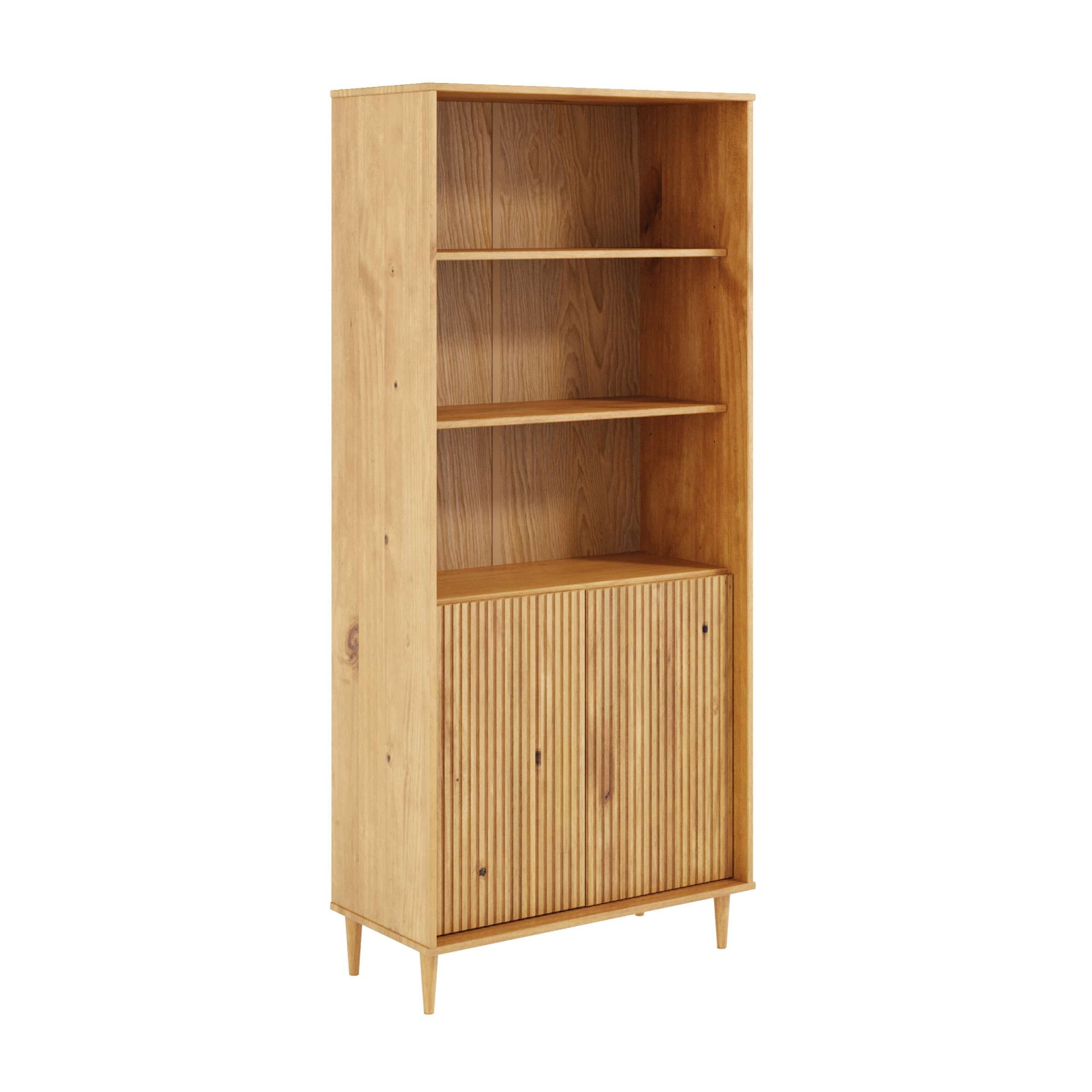 GOODproduct Étagère à livres »Malmedy Front mit gefrästen Rillen« Bibliothèque en pin massif, ouverture par pression, FSC, L: 80 cm