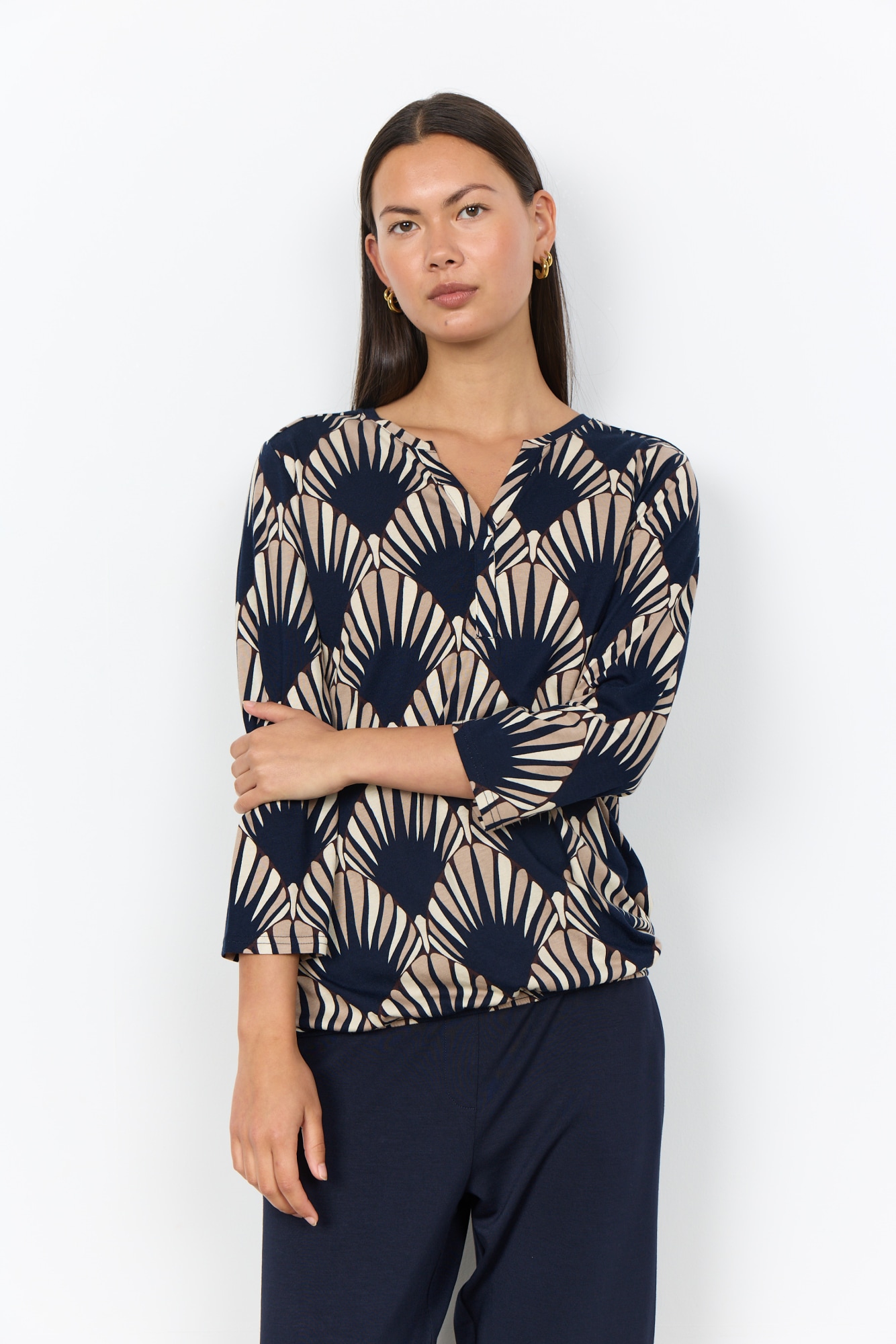 soyaconcept Chemisier à chemise »SC-FELICITY AOP 555« mélange de coton