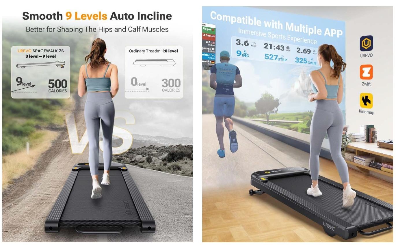   Laufband »Urevo Spacewalk 3S« Messwerte: Distanz, Geschwindigkeit, Kalorienverbrauch, Zeit