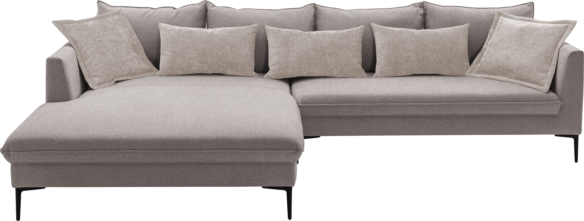 exxpo - sofa fashion Canapé d'angle »Piazza, elegant und edel, Designsofa mit tollem Sitzkomfort,« Longchair Ecke in hochwertiger Verarbeitung, Stellmasse 321x187 cm