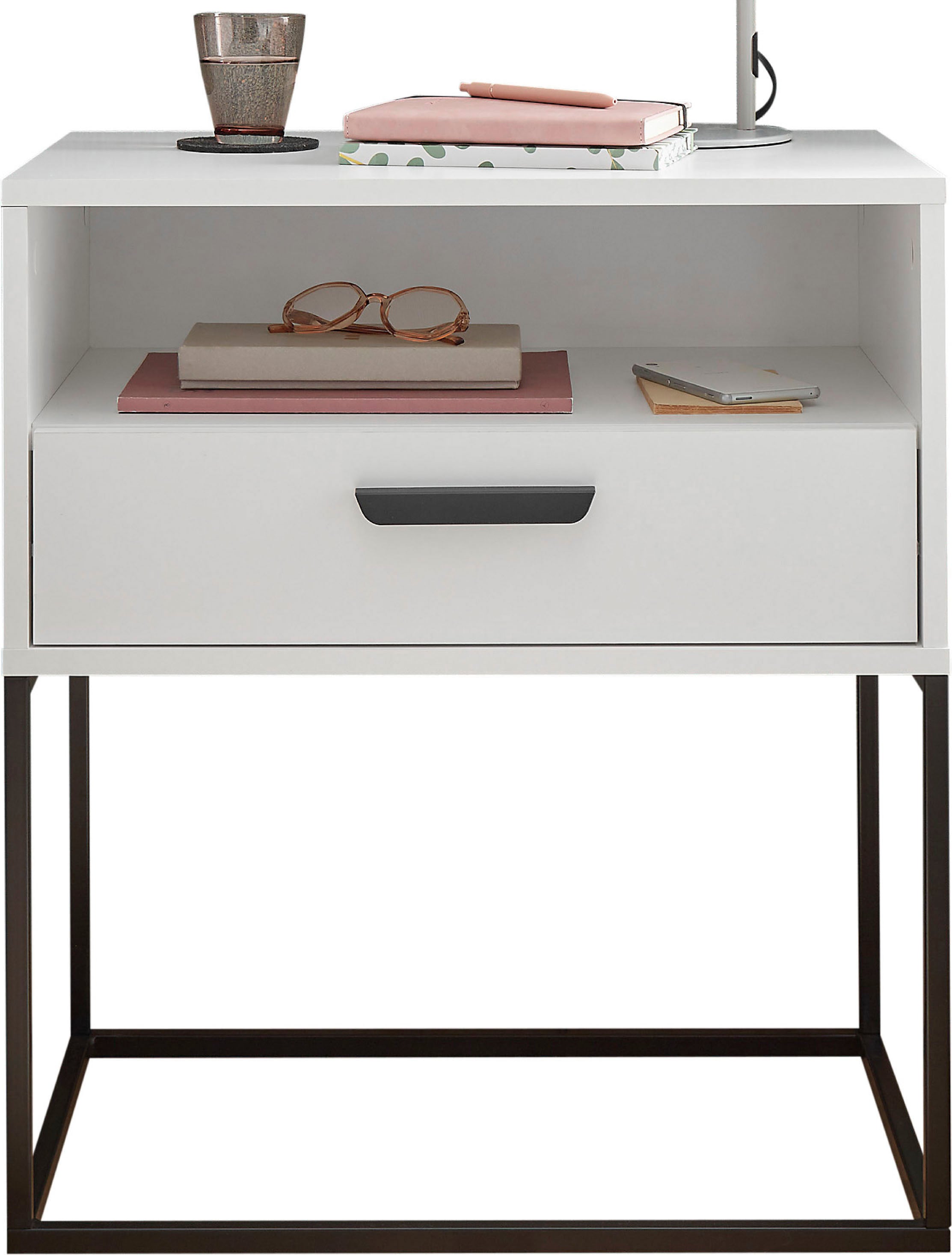 Schlafkontor Nachtkommode »Cudro Nachttisch auf Fussgestell« mit einem offenen Fach für schnellen Zugriff