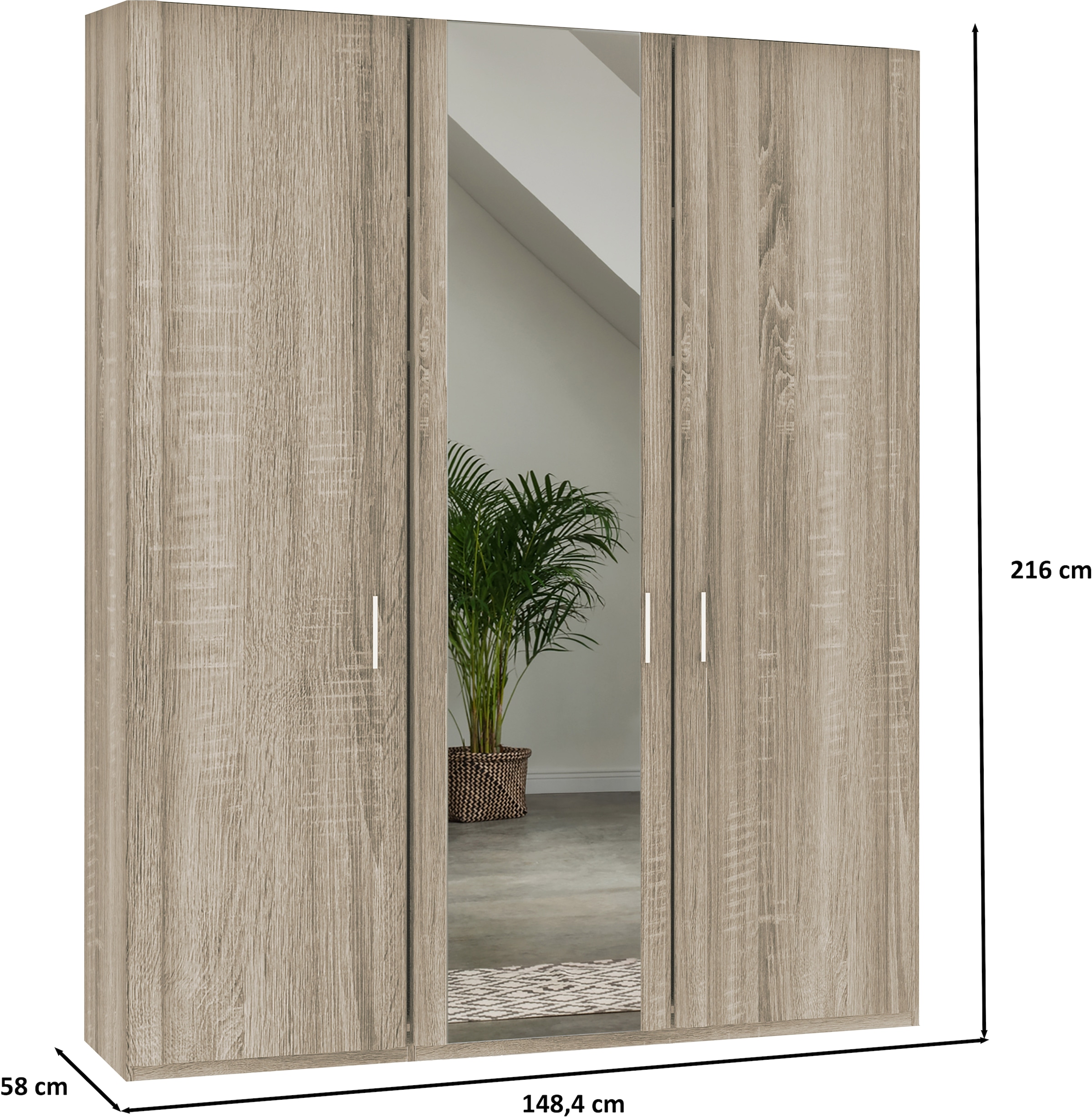 WIEMANN Drehtürenschrank »Bern« hochwertige Beschläge inkl. Türdämpfung