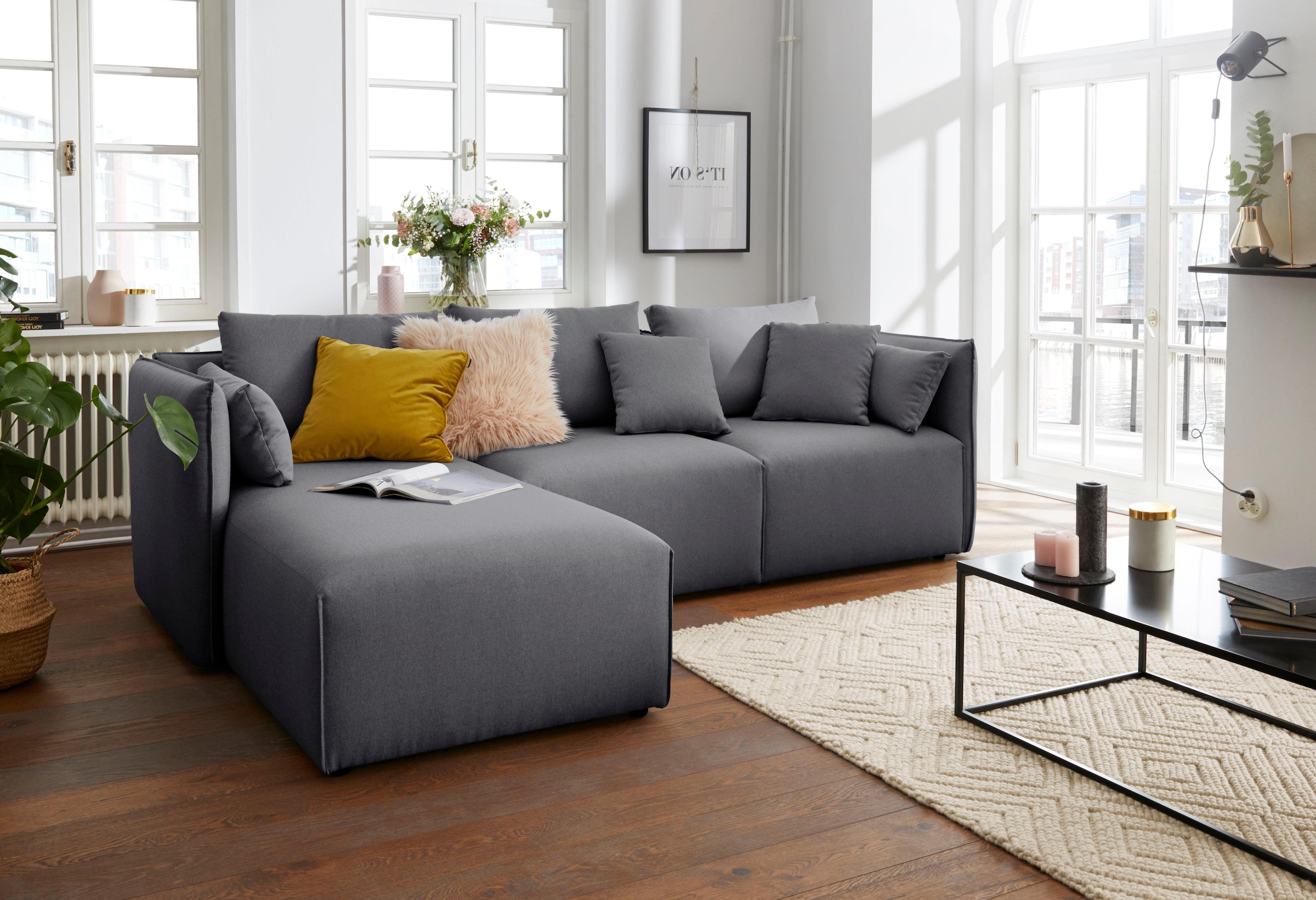 GOODproduct Ecksofa »Nöre L-Form« 3 Teile, in vielen Bezugsqualitäten und Farben. Modulteile s. "Nöre"