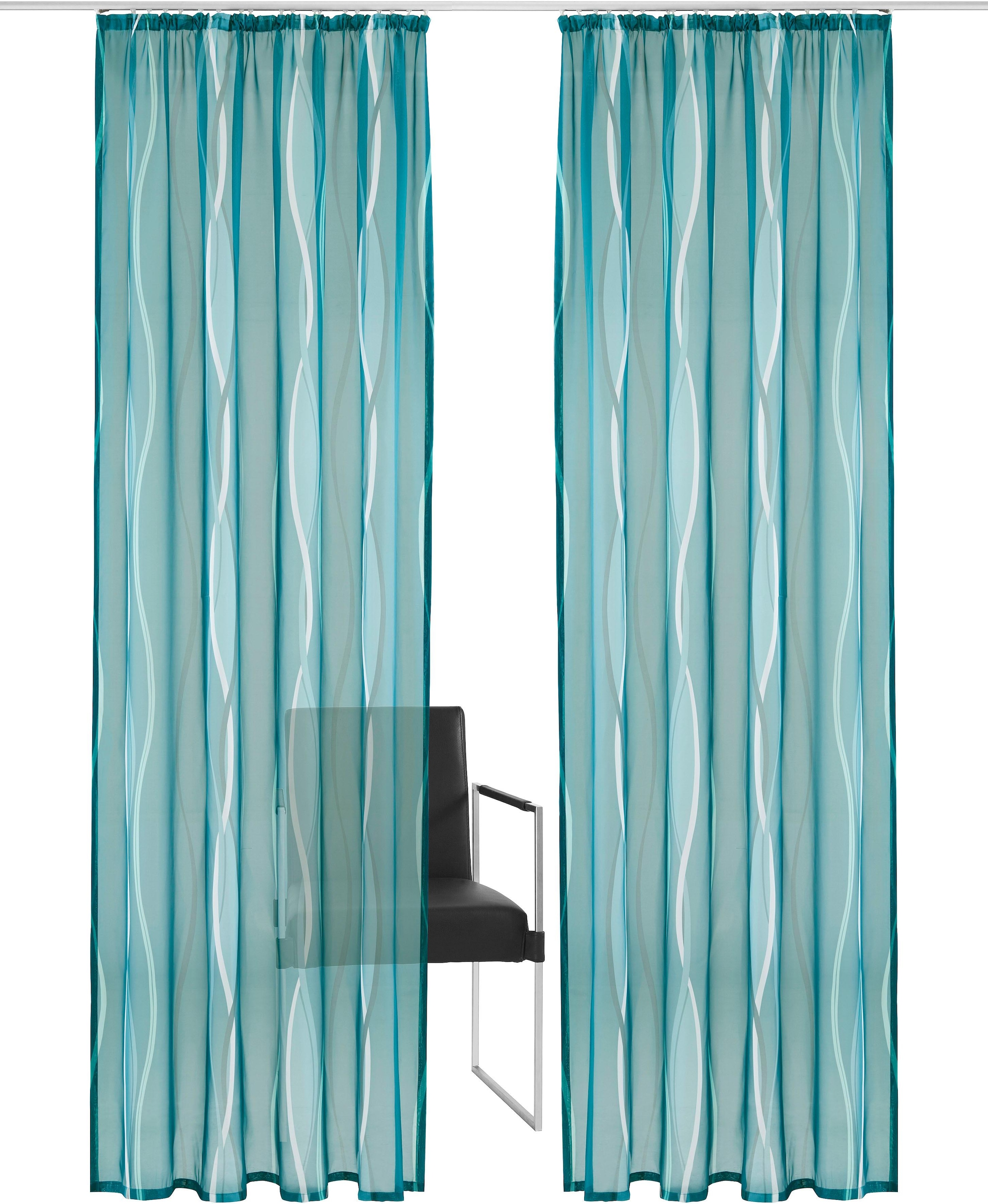 my home Gardine »Dimona« Kräuselband 2 Stk. tlg. 2er-Set, transparent, Voile, Polyester