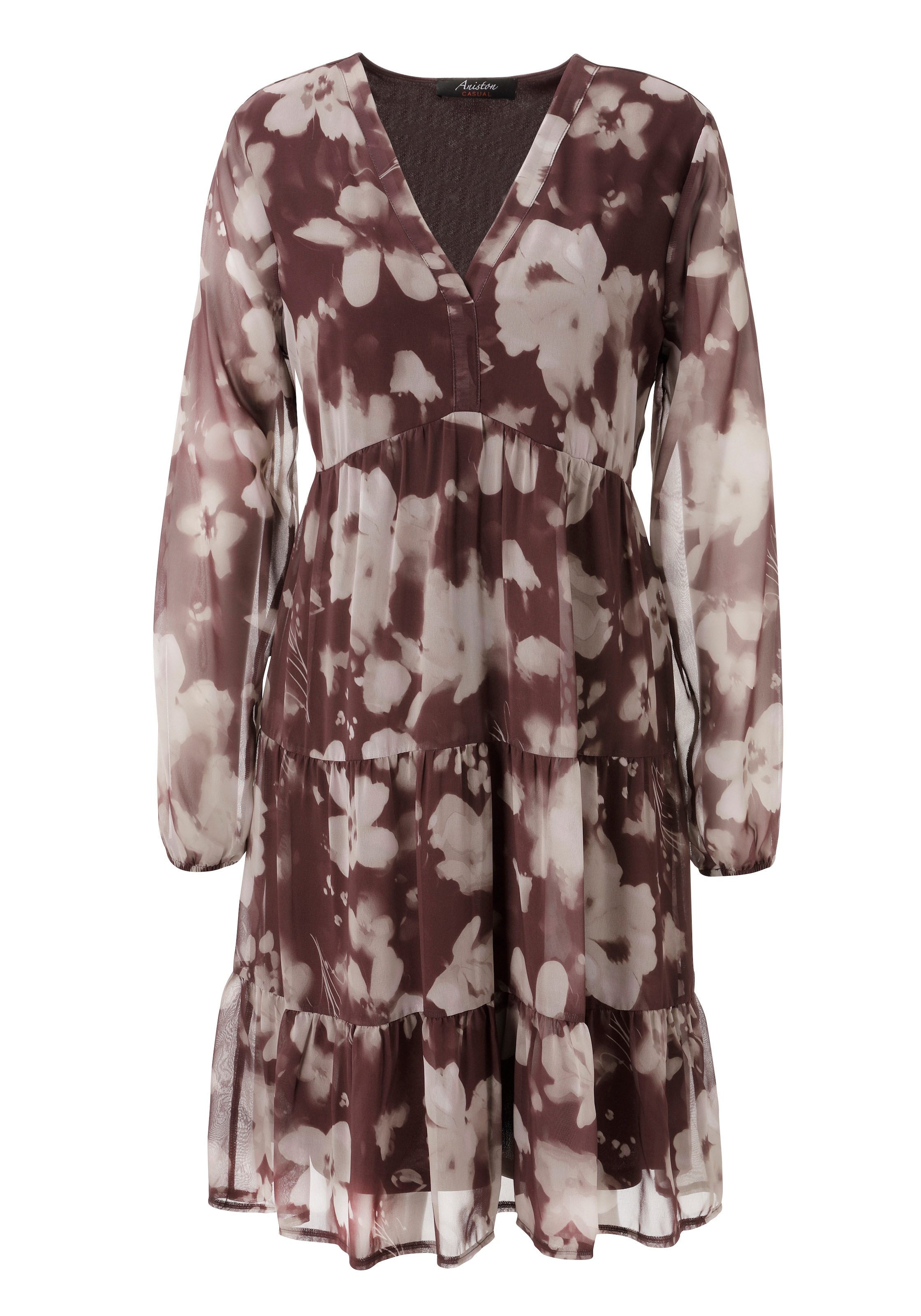 Aniston CASUAL Robe chemisier imprimé de fleurs batik graphiques - NOUVELLE COLLECTION