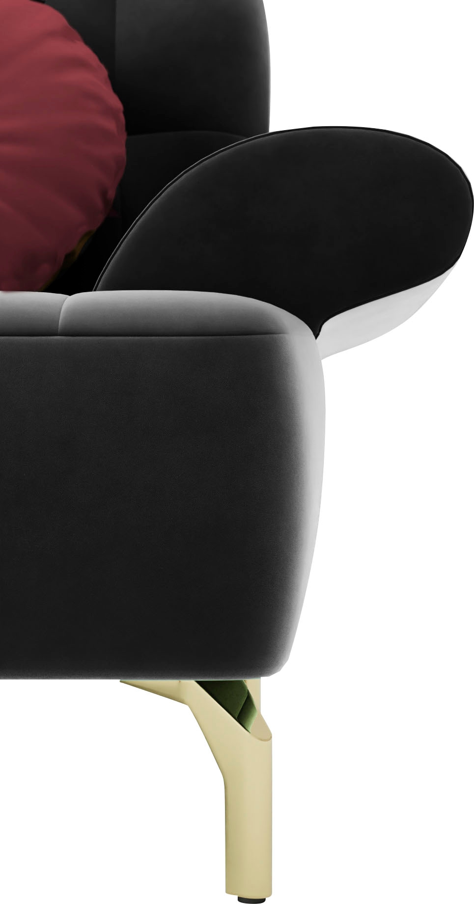 sit&more Canapé d'angle »Orient 1 L-Form« inkl. 4 Zierkissen mit Strass-Stein, goldfarbene Metallfüsse