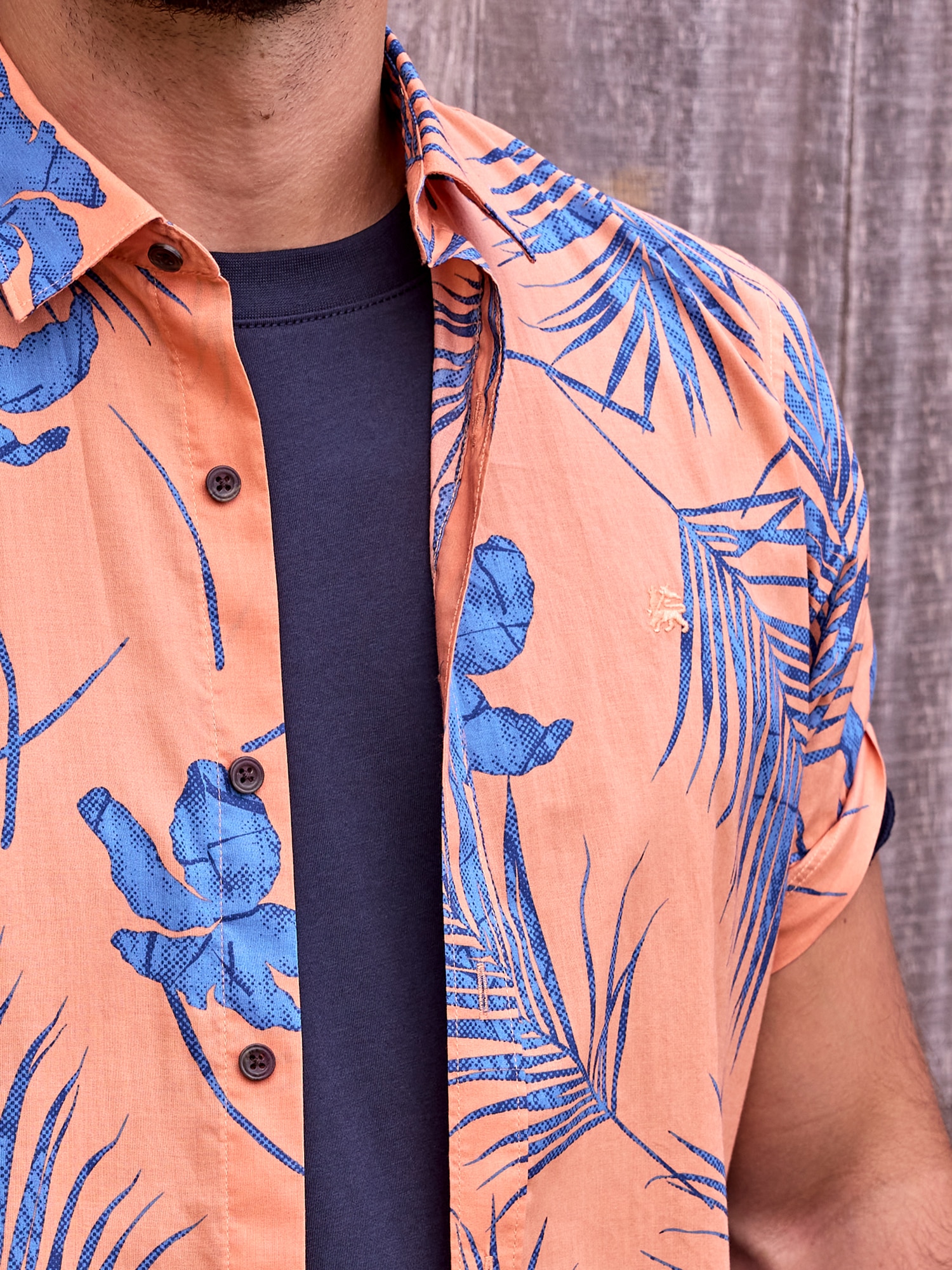 LERROS Chemise à manches courtes »Kurzärmeliges Herrenhemd, Hawaiian-Style«