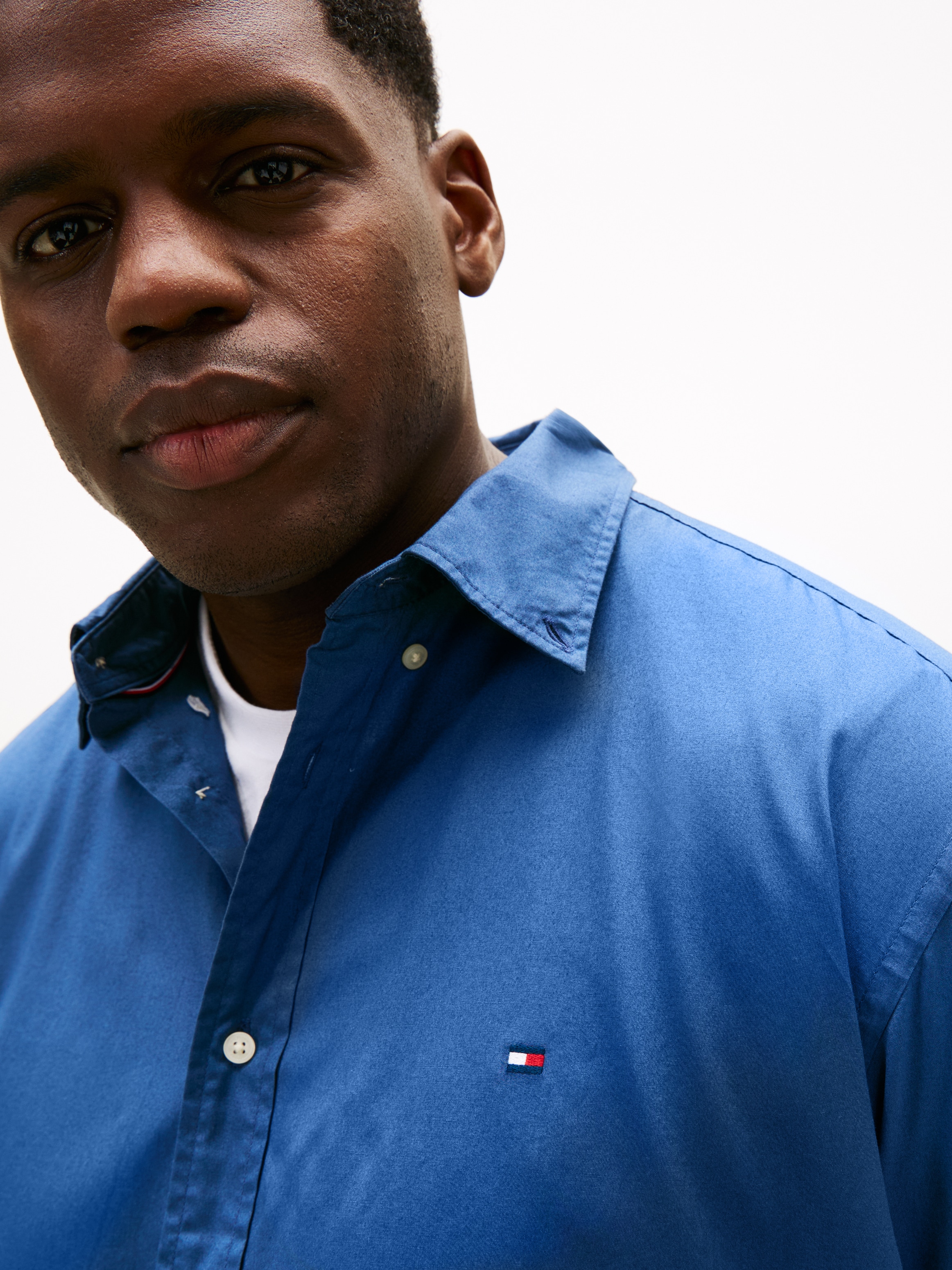 Tommy Hilfiger Big & Tall Langarmhemd »BT - FLEX POPLIN SOLID« Grosse Grössen, Button-down-Kragen, regular fit