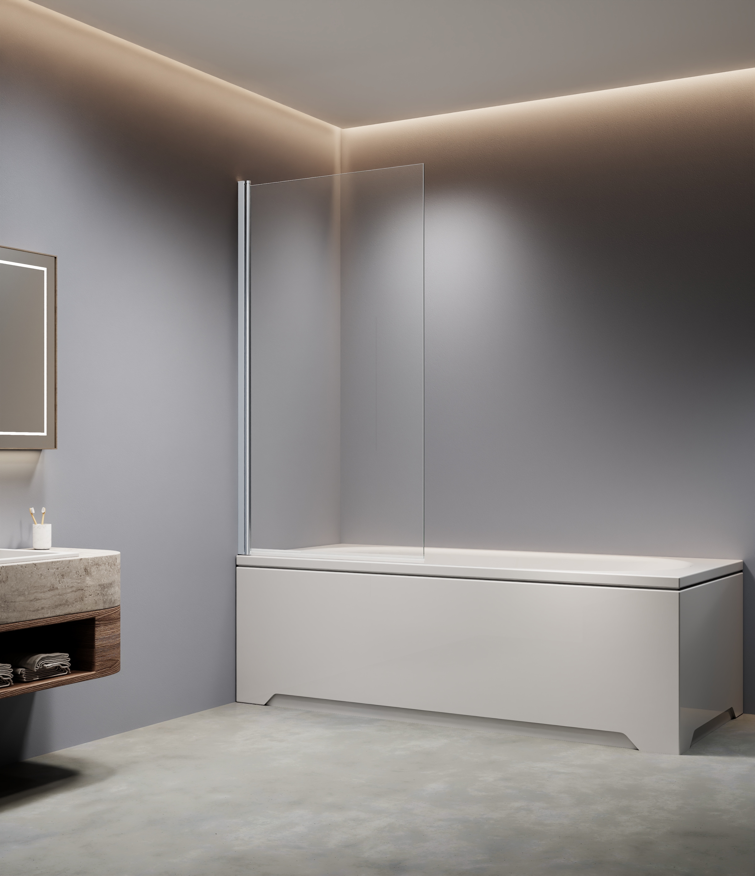 welltime Rehausse de baignoire »BWA Nassau Single Clear«