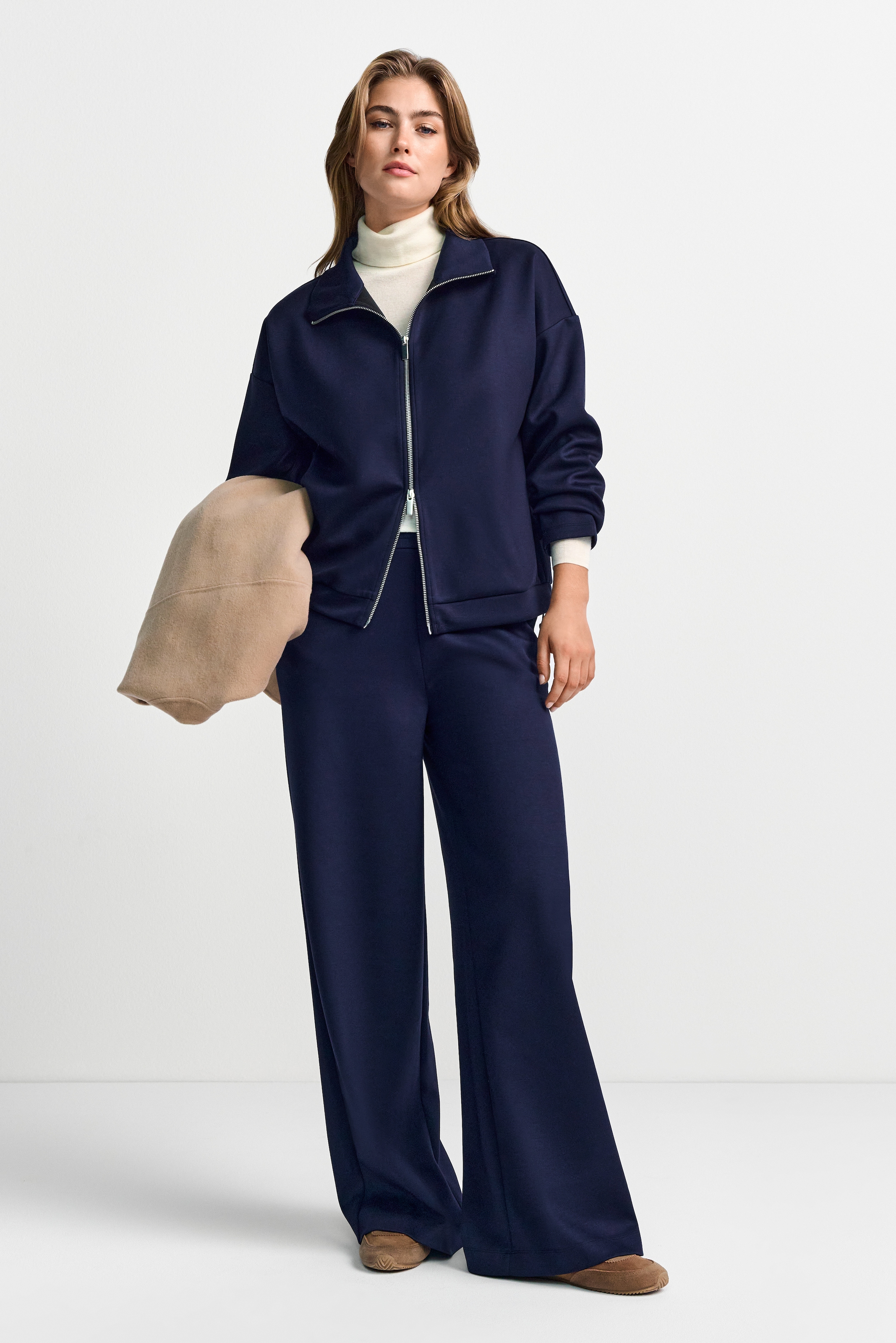 RICHROYAL Veste sweat Tunnelzug-Saum, Stehkragen, regular fit