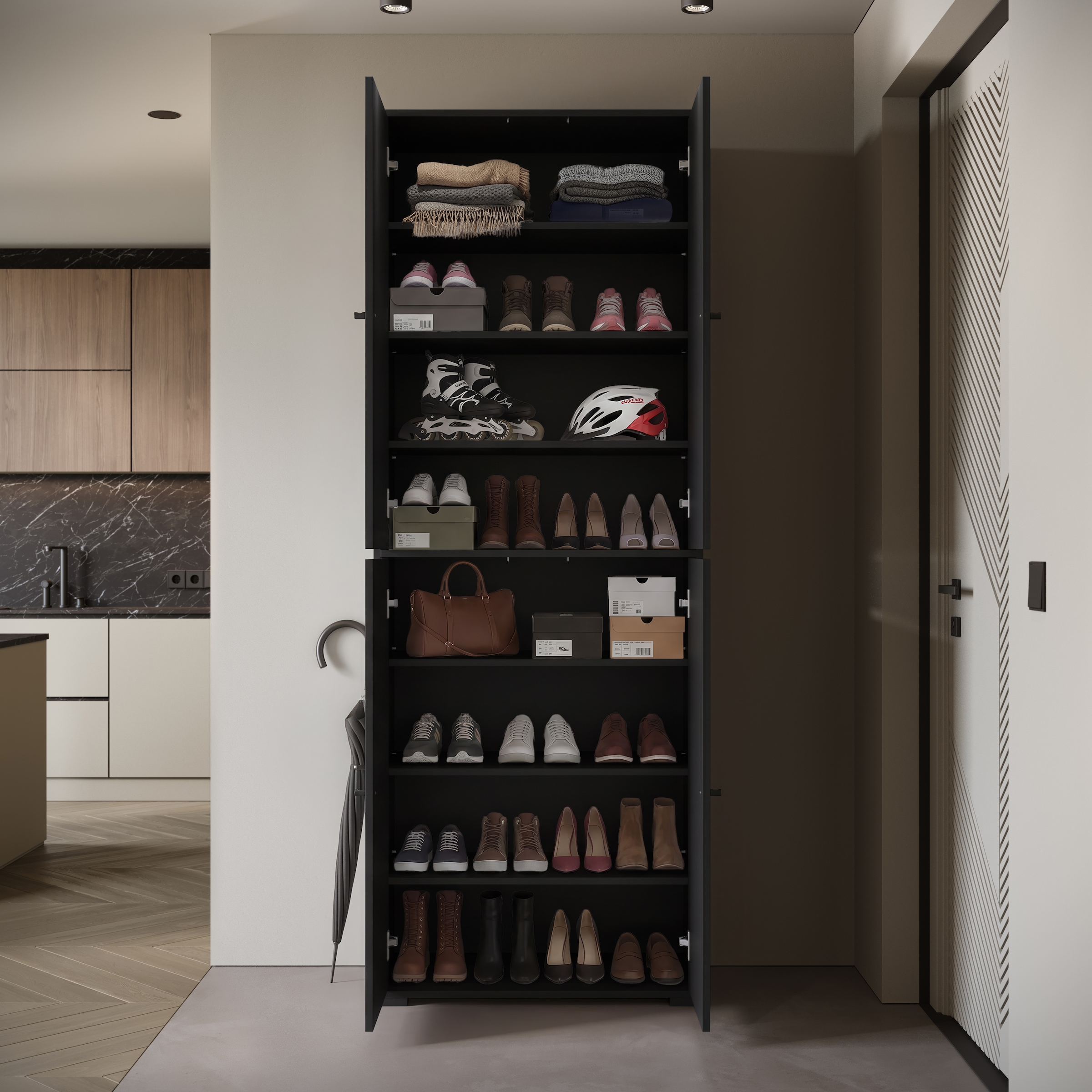Home affaire Armoire à chaussures »Schuhkommode Dino« armoire de couloir avec étagères réglables, LxHxP : 70 × 190 × 33 cm