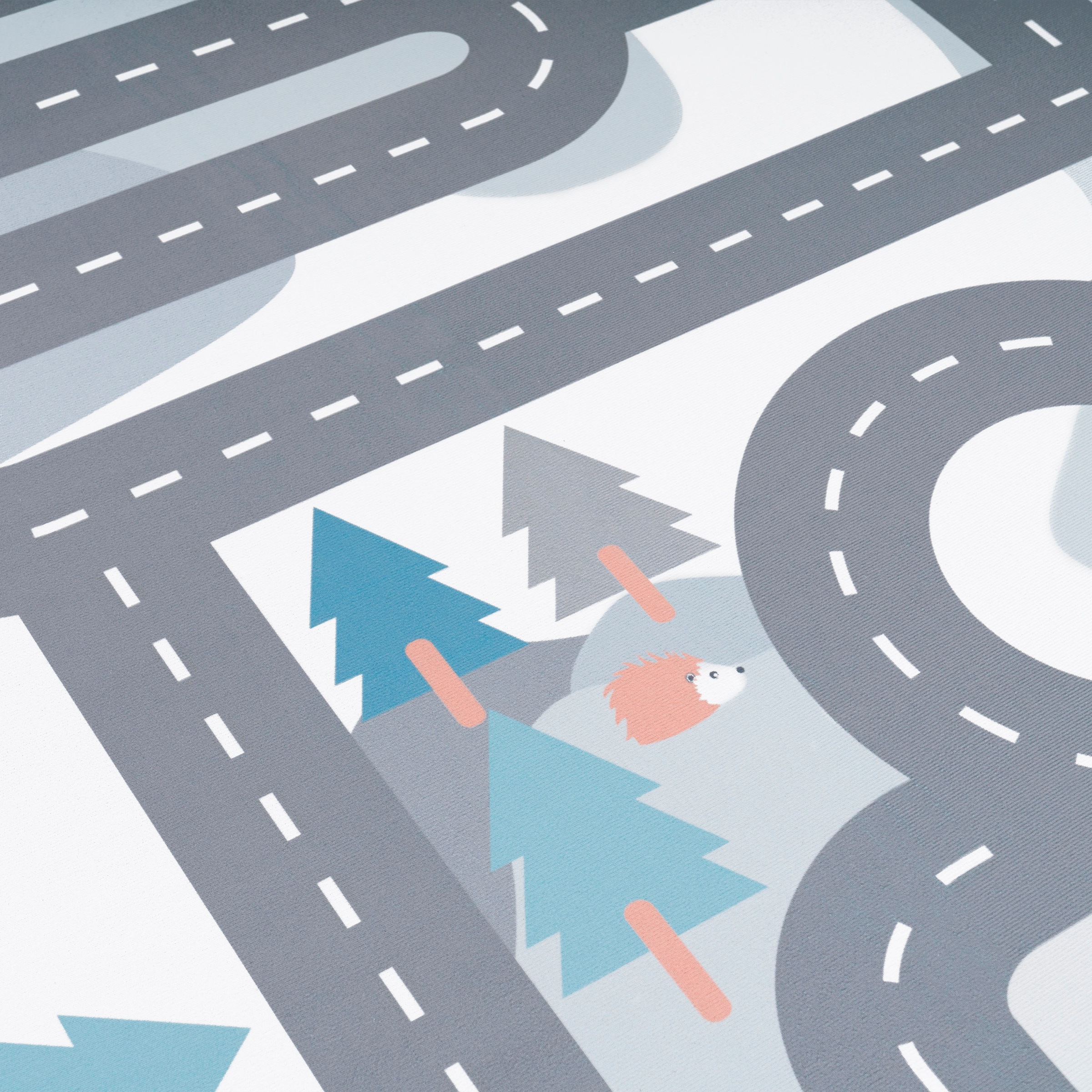 Paco Home Tapis pour enfants »Bino 574« Rond 4 mm Höhe Kurzflor, Strassen-Spiel-Teppich, Tippis & Wald, Kinderzimmer