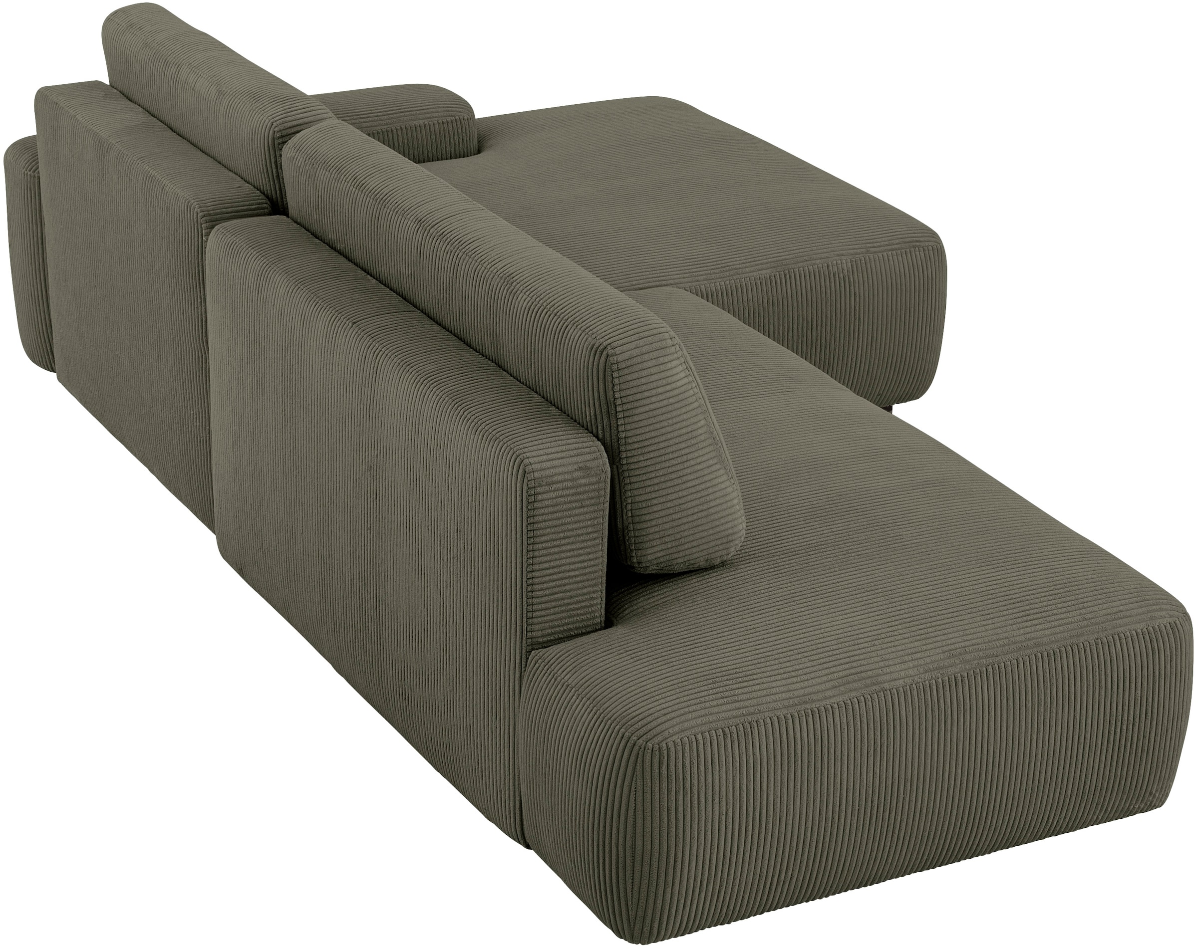 Home affaire Canapé d'angle »TORGE, Schlafsofa Cord, Samtvelours u. Strukur fein, Couch in L-Form« fonction couchage et coffre, surface de couchage : 210x125 cm, nouveau design
