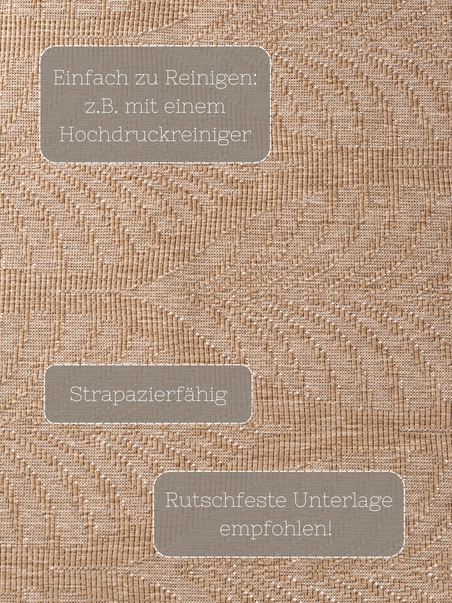 HANSE Home »Liora Wendeteppich« Rectangulaire 5 mm Höhe chemin de table, intérieur et extérieur, tissage plat, résistant aux intempéries, facile d'entretien, robuste