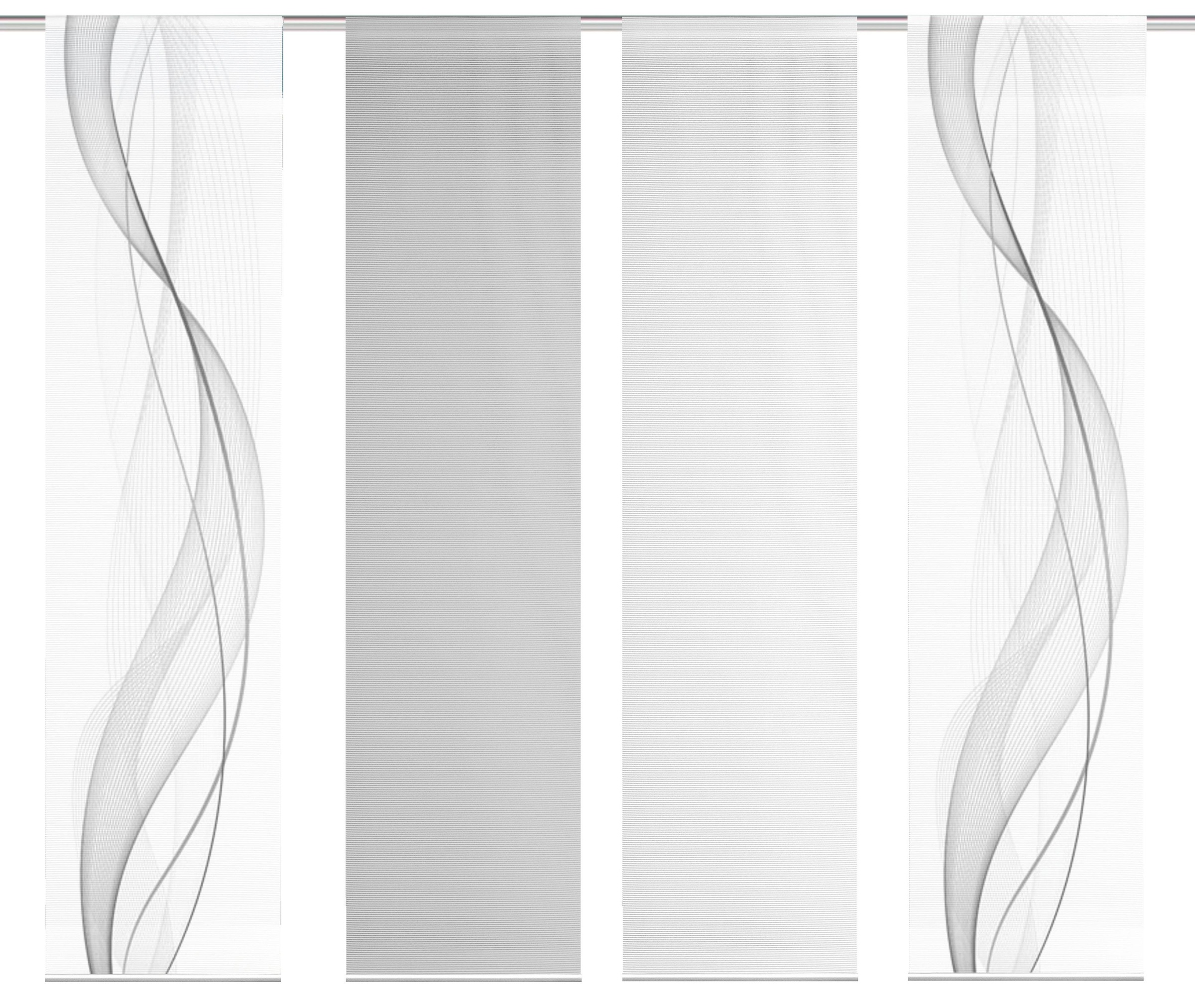 Vision S Rideau coulissant »4ER SET HEIGHTS« Support de panneau 4 cuis tlg. HxB: 260x60, Schiebevorhang 4er Set Digitaldruck