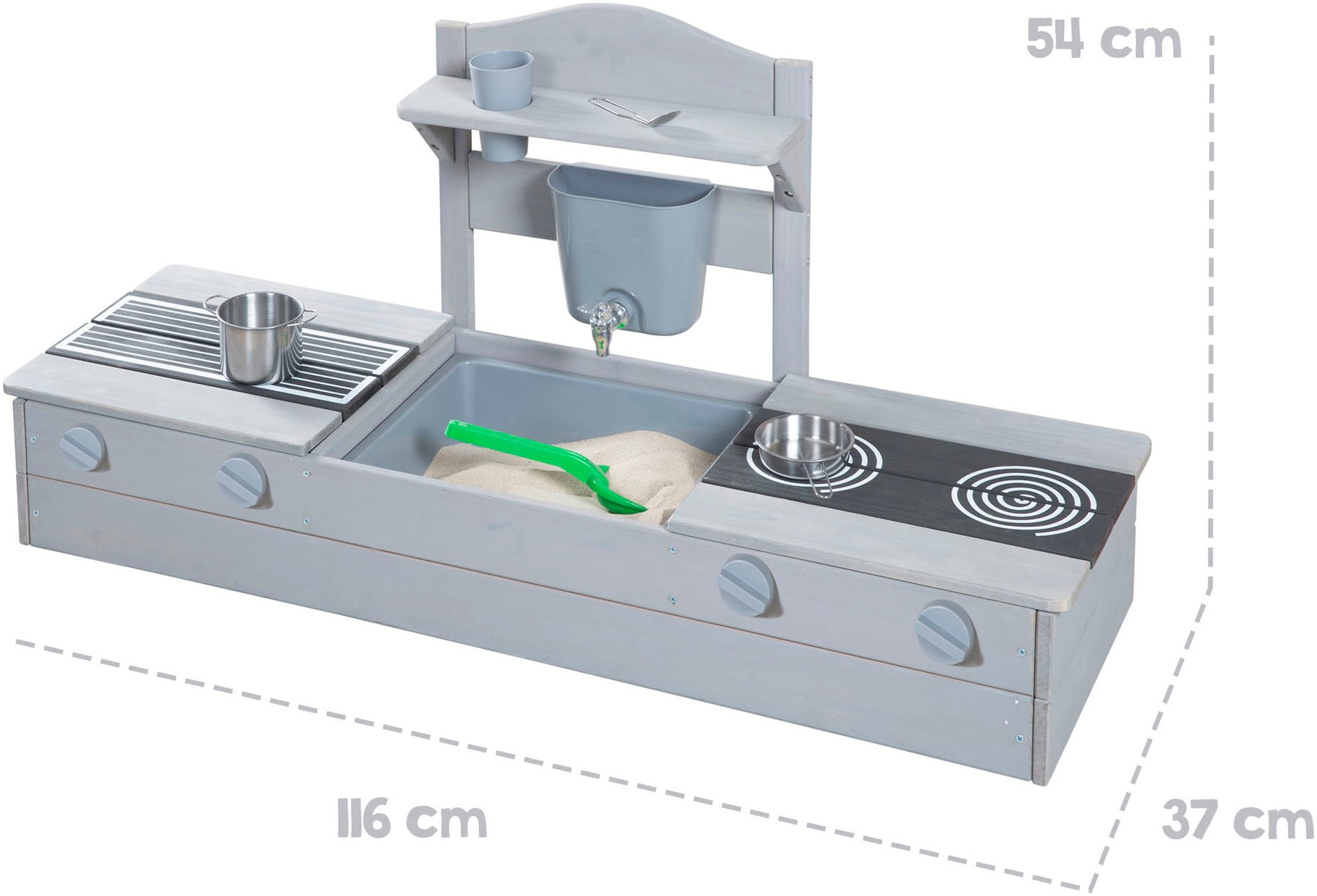 roba® Sandkasten »2 in 1, Balkonsandkasten mit Matschküche« FSC® - schützt Wald