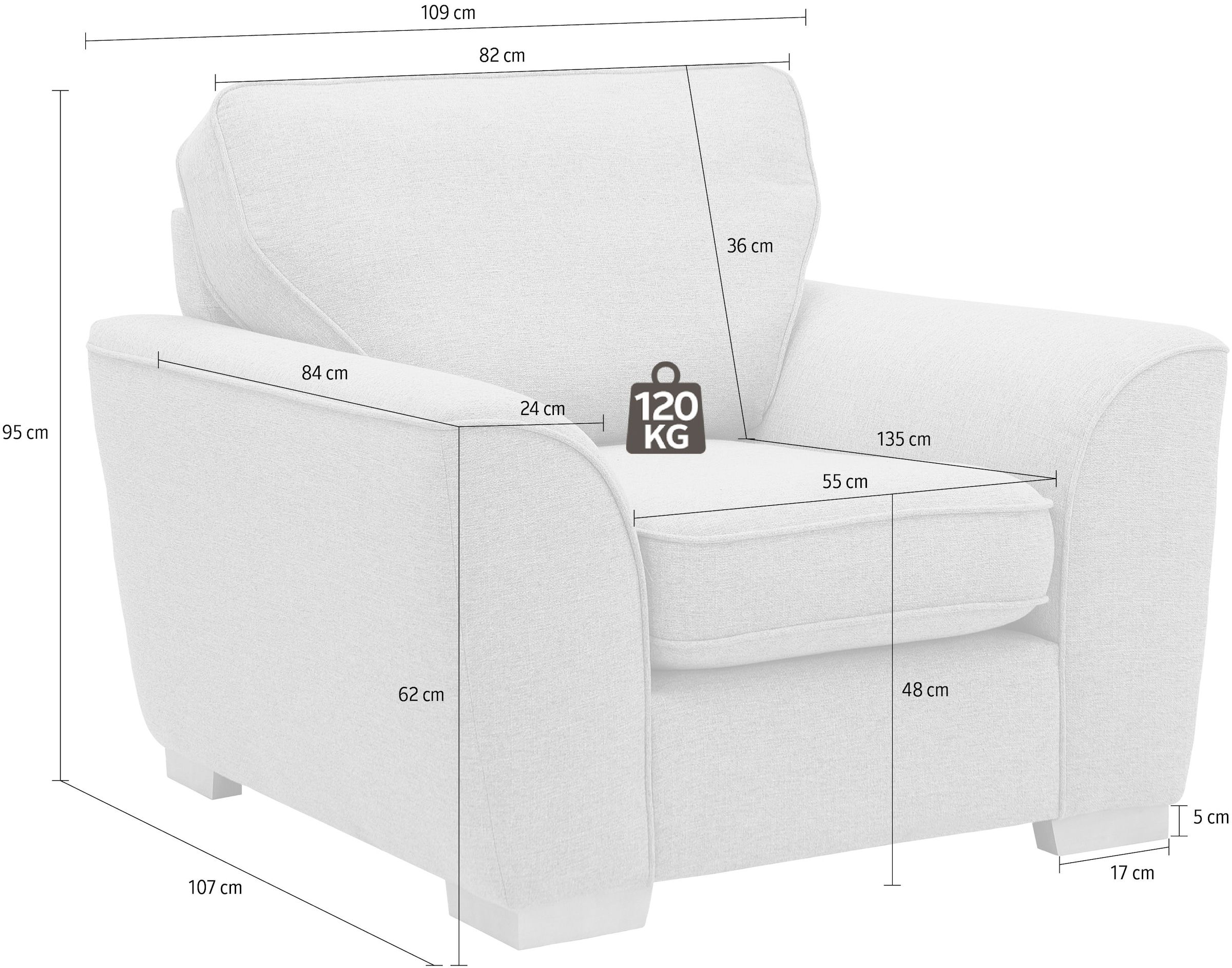 Home affaire Sessel »Savoy Cocktailsessel« gemütlicher Sessel, in 2 Bezugsqualitäten