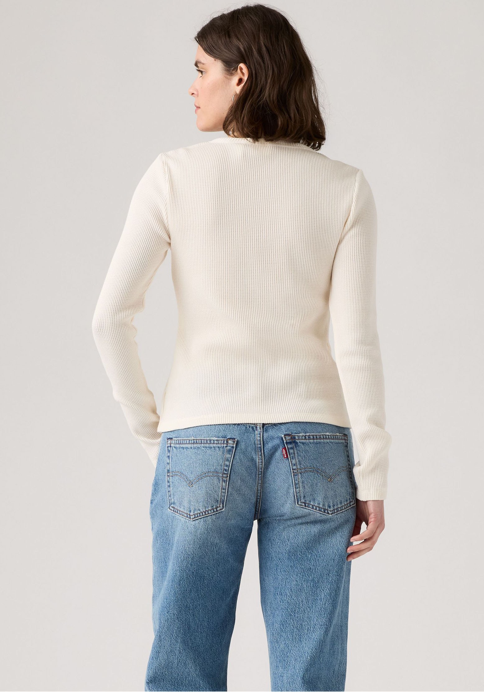 Levi's® T-shirt à manches longues »DRY GOODS HENLEY« Mit Waffelstruktur- Muster