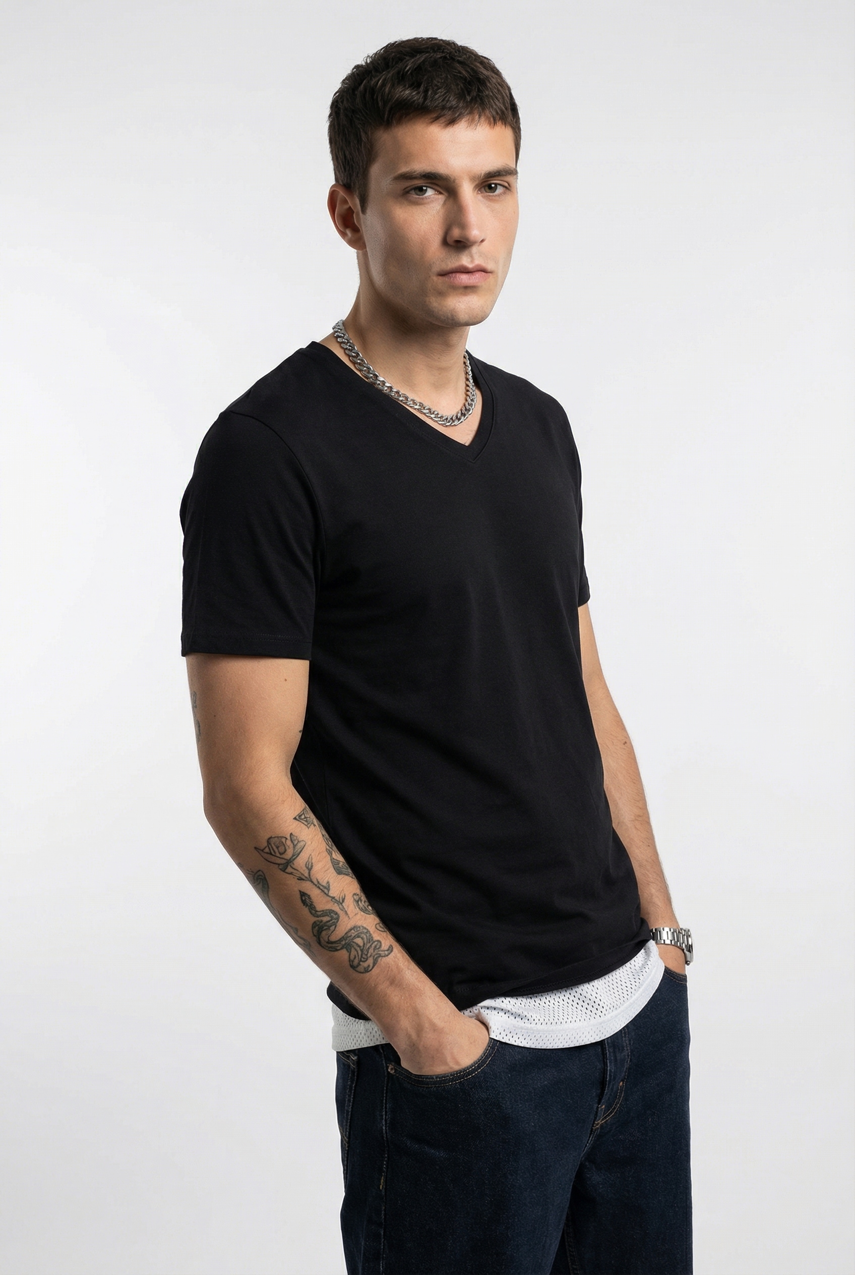 Jack & Jones T-shirt en V »JJEORGANIC BASIC TEE SS V-NECK 3PK MP« Packung, 3 pièces