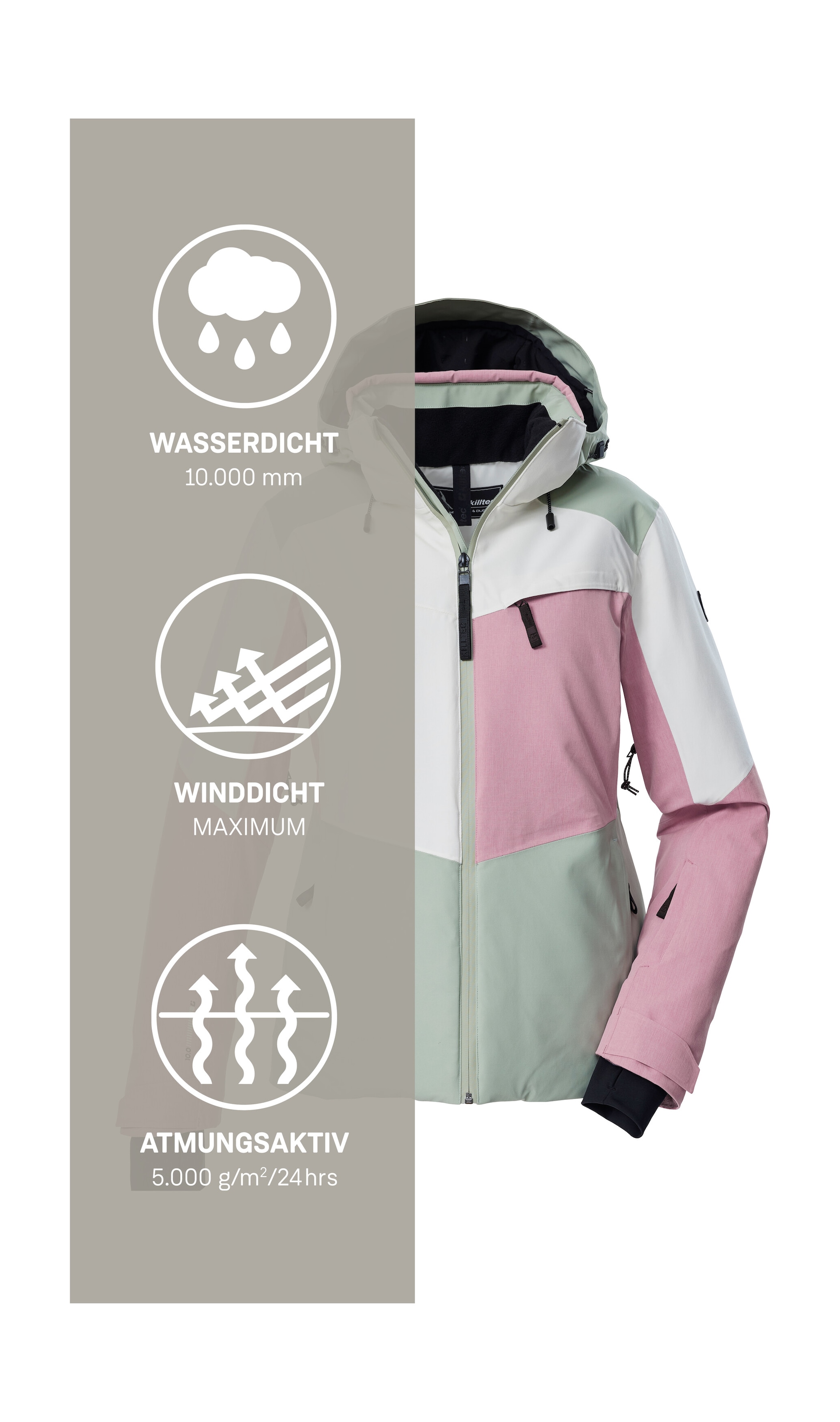 Killtec Veste de ski »KSW 39 WMN SKI JCKT« Wasserdichte Damen Skijacke mit Atmungsaktivität und cleveren Features