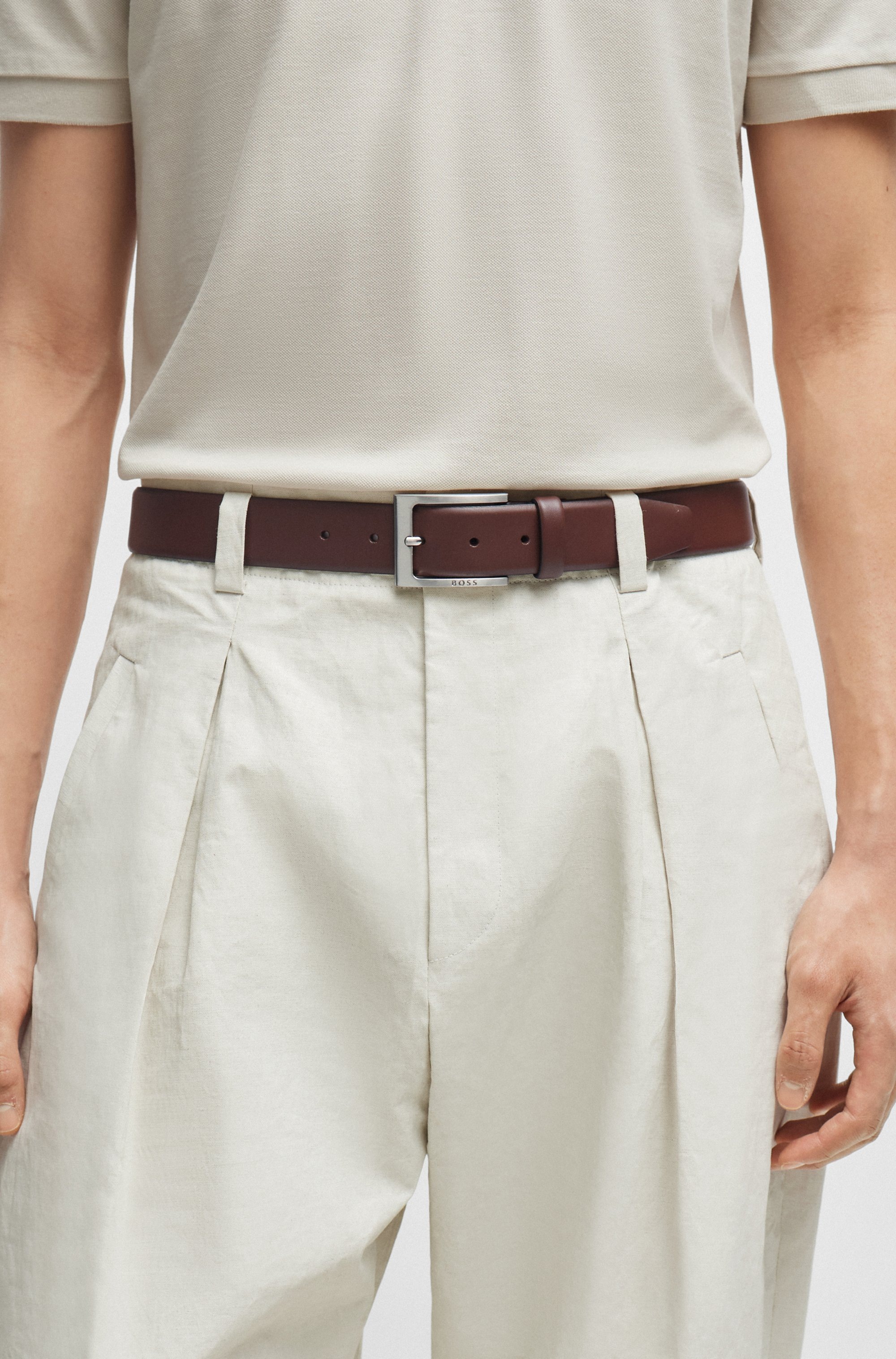 BOSS Ceinture en cuir aus Nappaleder mit BOSS Logo-Dornschliesse