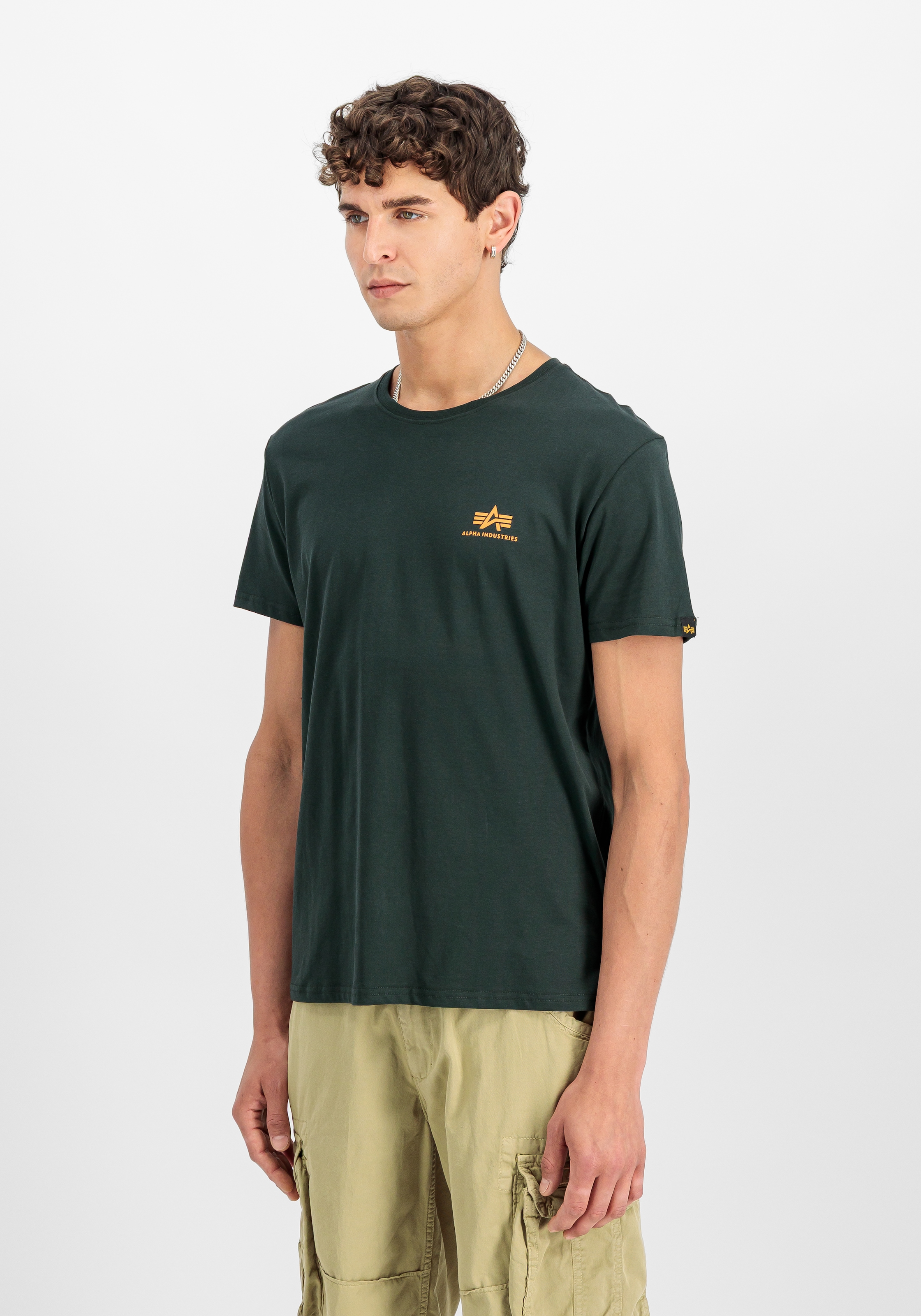 Alpha Industries Shirt à col rond »BASIC T SMALL LOGO« Baumwolle, regular fit