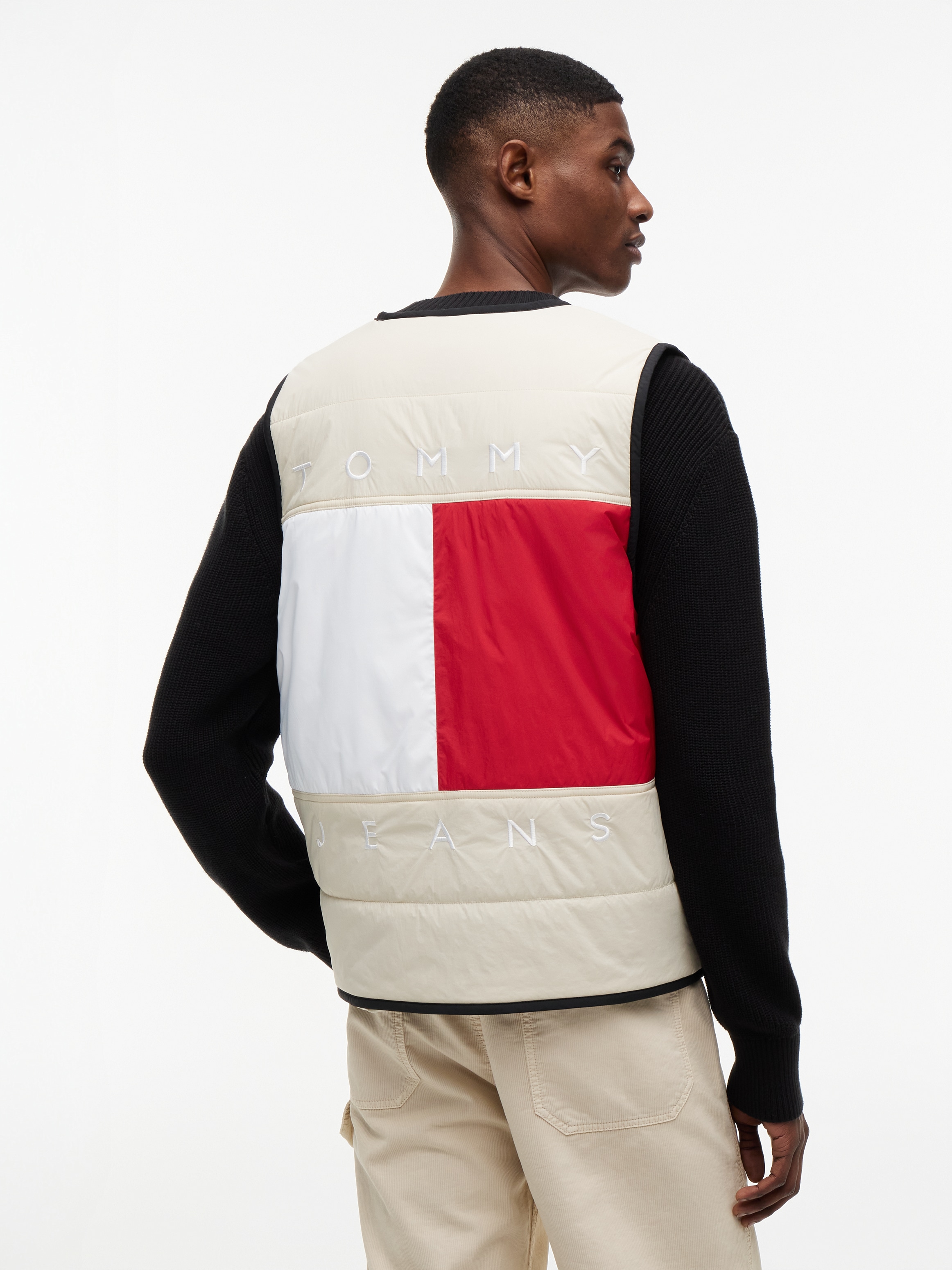 Tommy Jeans Gilet matelassé »TJM HERITAGE FLAG QUILTED« Underliner Regular fit avec col rond