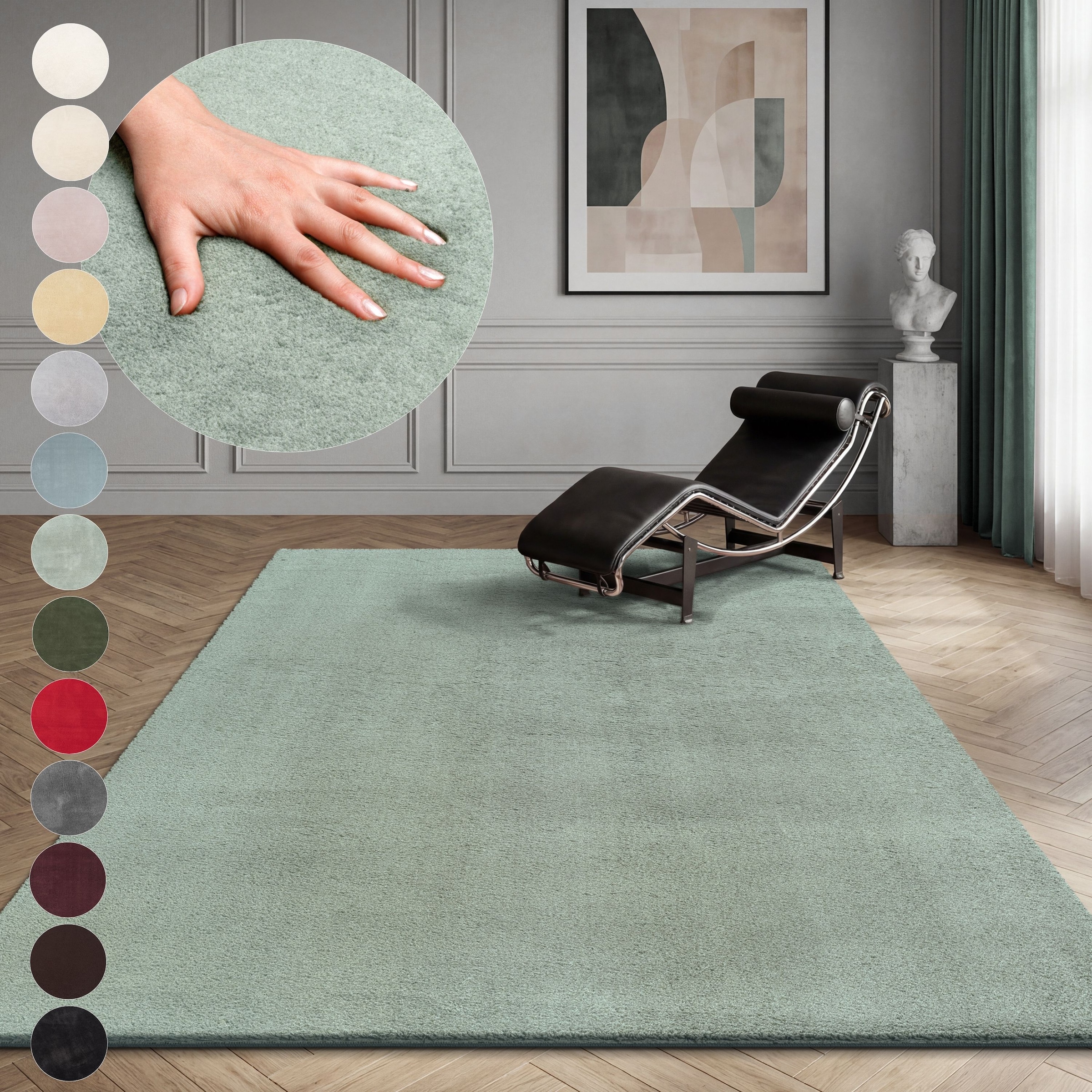 GOODproduct Tapis »Arabell, Kunstfellteppich, Felloptik, waschbar,« Rectangulaire 16 mm Höhe flauschig, kuschelig, Anti-Rutsch-Unterseite, Wohnzimmer, Schlafzimmer