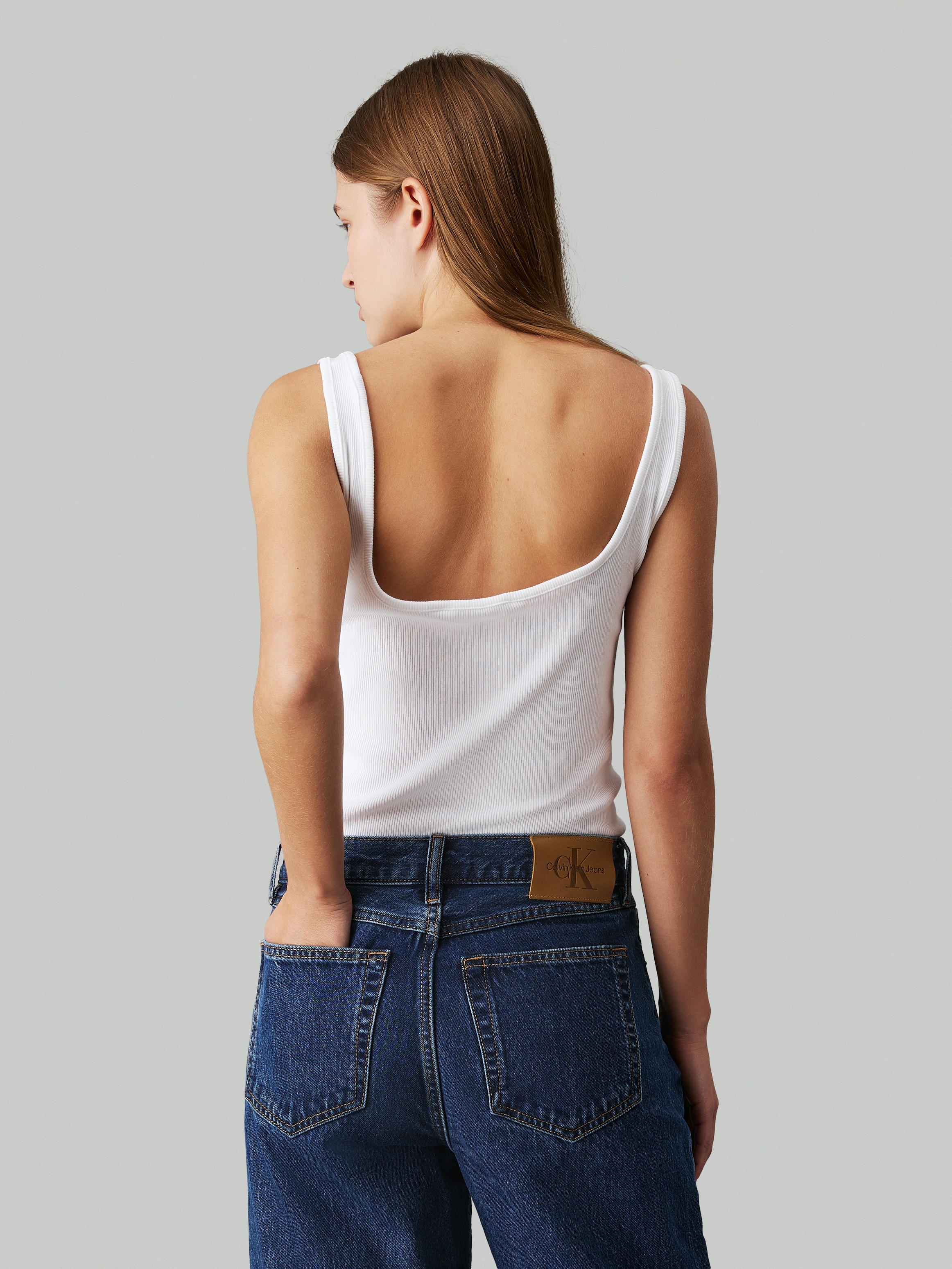 Calvin Klein Jeans Débardeur »CK RIB TANK TOP« mit eckigem Ausschnitt