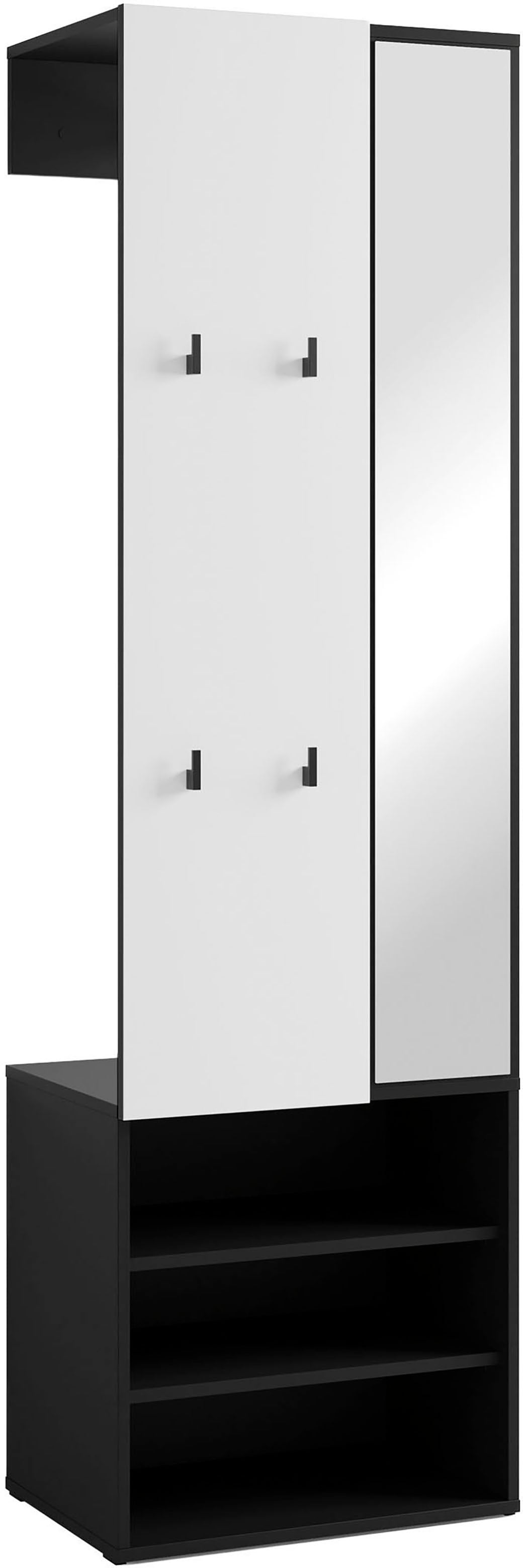 byLIVING Vestiaire compact »Dielen - Set Andorra« 1 cuis tlg. maximale Ordnung auf wenig Fläche mit Spiegel, Kleiderstange und Haken