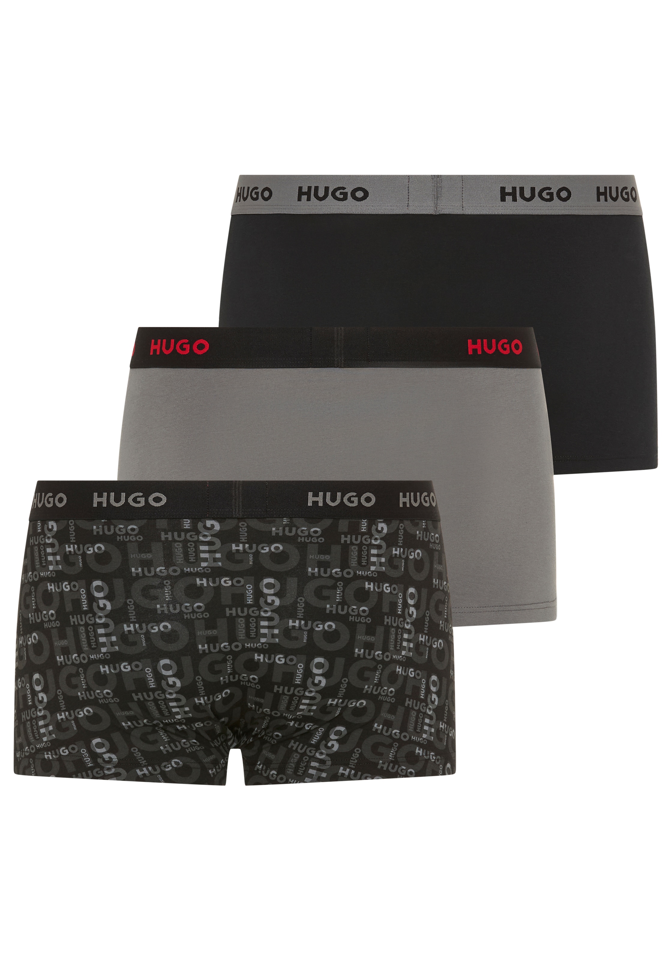 HUGO Underwear Trunk »TRUNK TRIPLET DESIGN« Packung, 3 Stk. mit Logobund