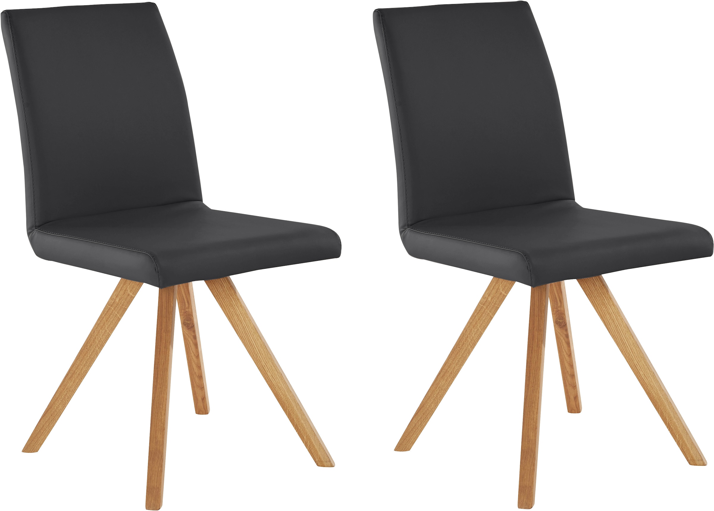 Home affaire Schalenstuhl »Rio« (Set) 2 Stk.Bezug in Kunstleder oder Strukturstoff und das Gestell ist Eiche geölt