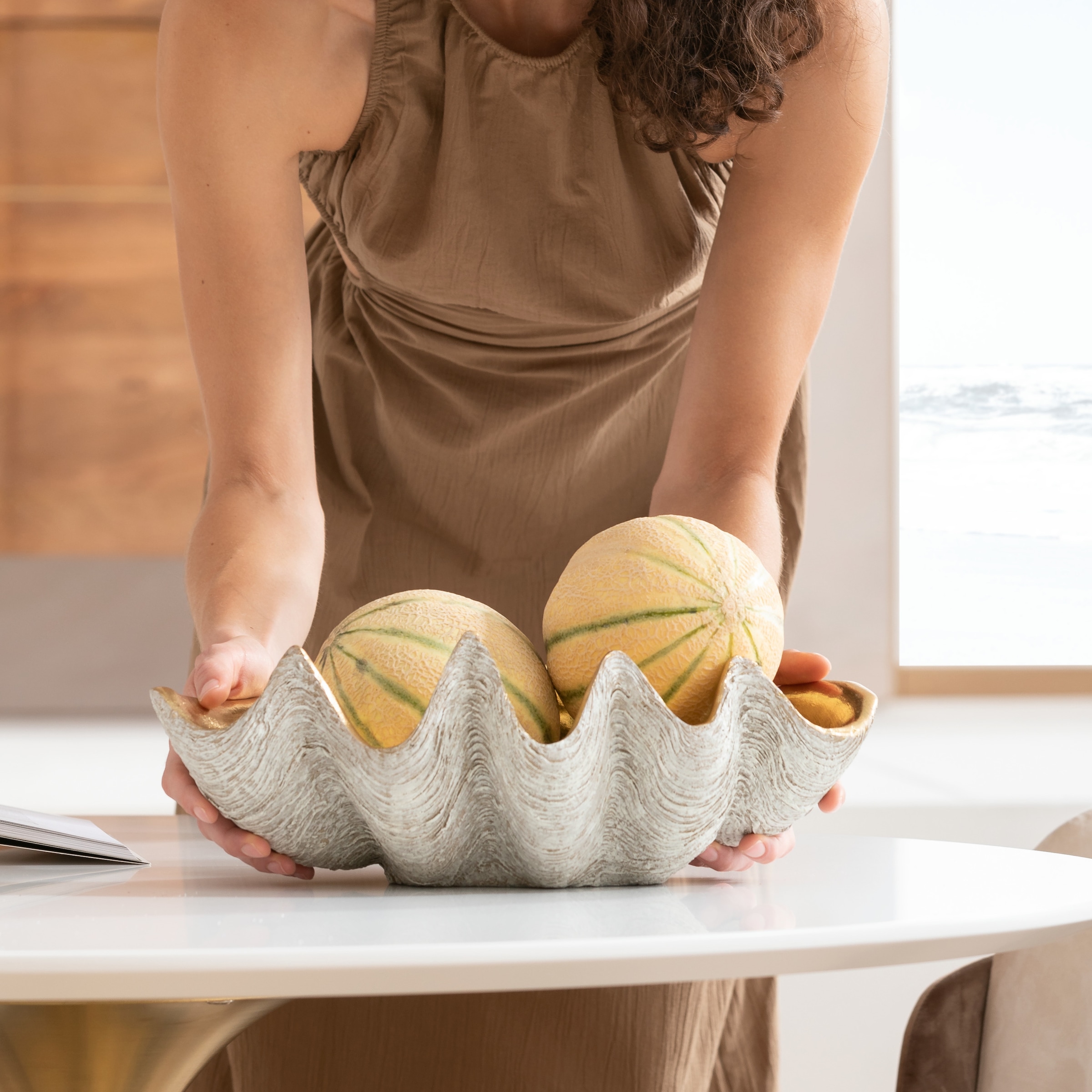 Kare Design Schale »Noble Shell 41x27cm« aus Polyresin (Kunststein) aus Polyresin