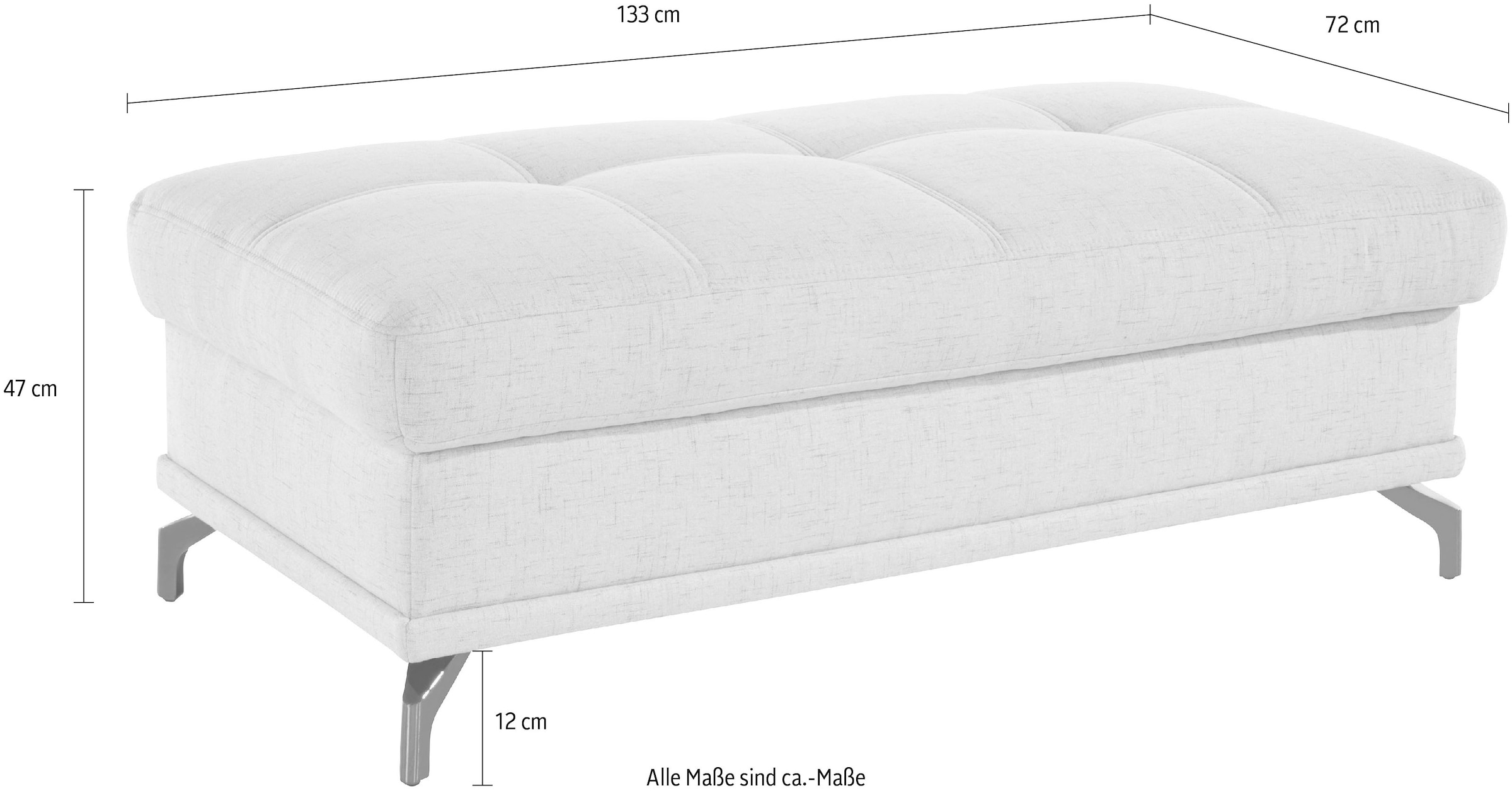 PLACES OF STYLE Polsterhocker »Costello, B: 133 cm« individuell zu kombinieren, Federkern