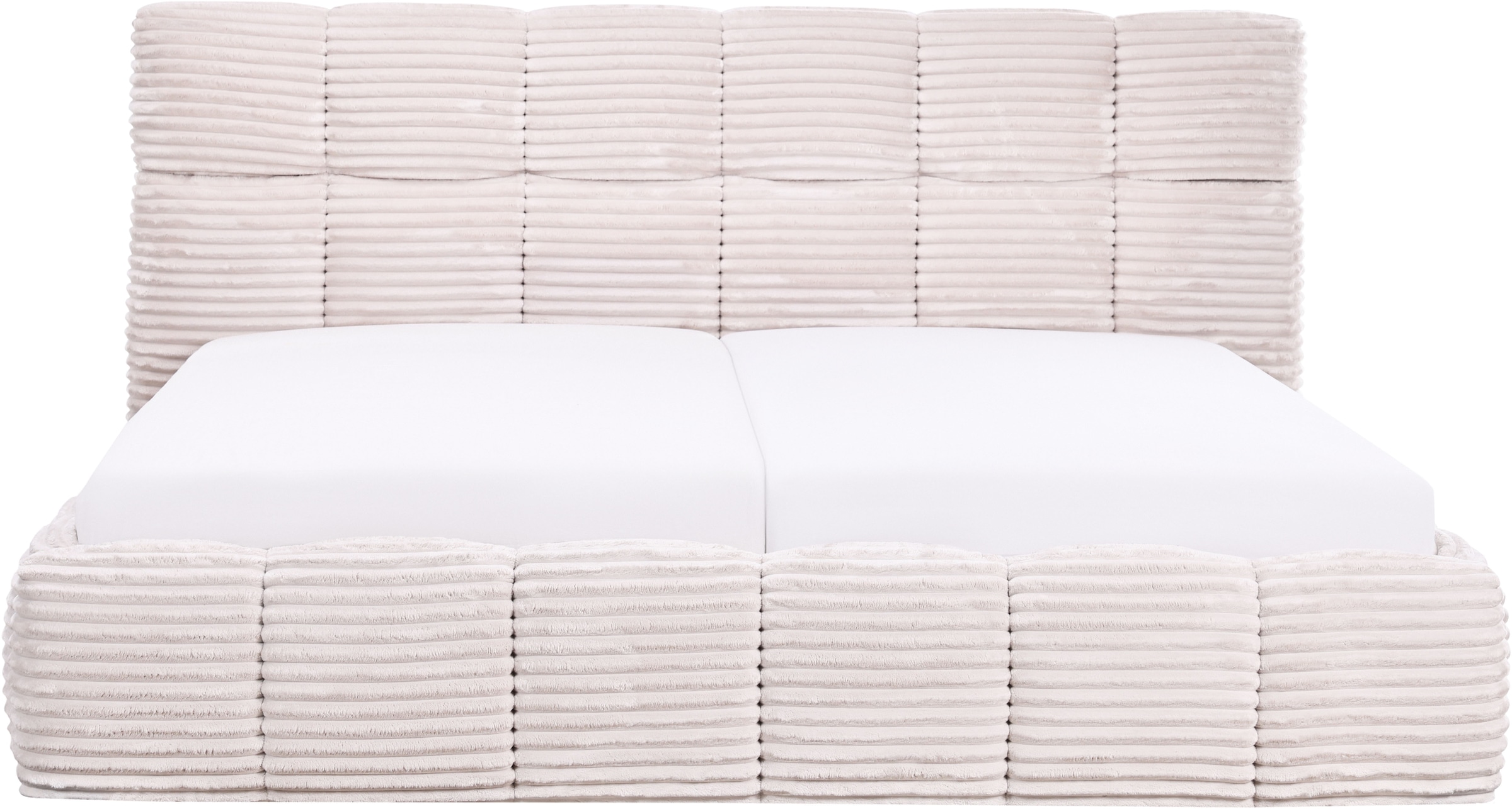 Home affaire Lit rembourré »ALSTED, Familienbett mit kuscheligen Breitcord-Bezug« surface de couchage 180x200 et 240x200 cm, tête de lit épaissement rembourrée