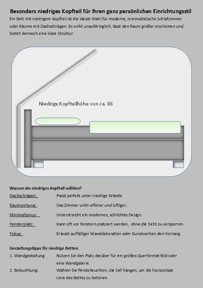 hapo Lit boxspring »ATLANTA mit niedrigem Kopfteil« ,  disponible en différentes largeurs, couleurs et types de matelas