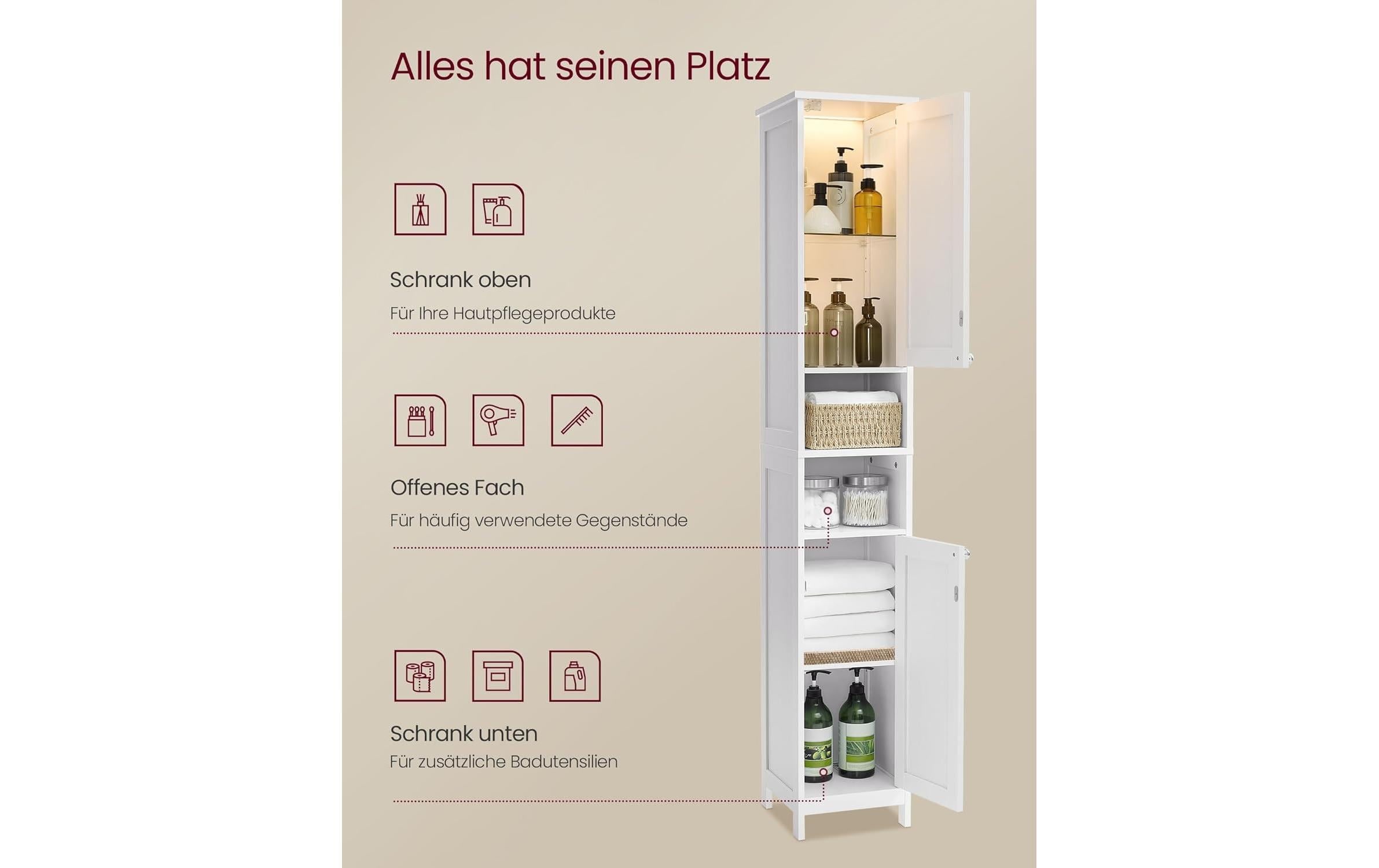 VASAGLE Étagère de salle de bain »30 x 170 cm«