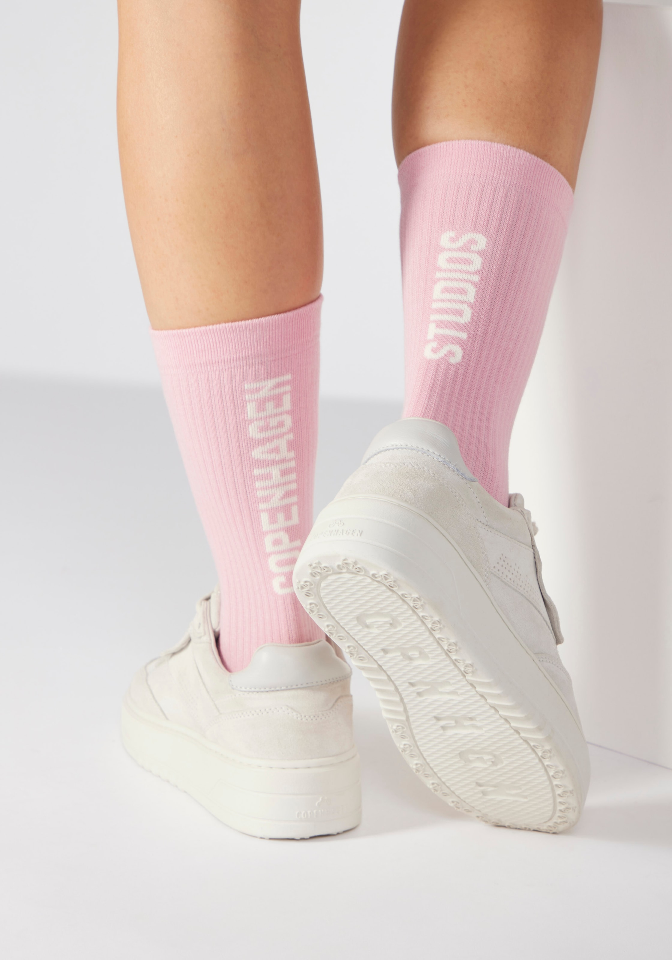 Copenhagen Studios Chaussettes de tennis Packung, 3 cuis tlg. mit grossem Schriftzug