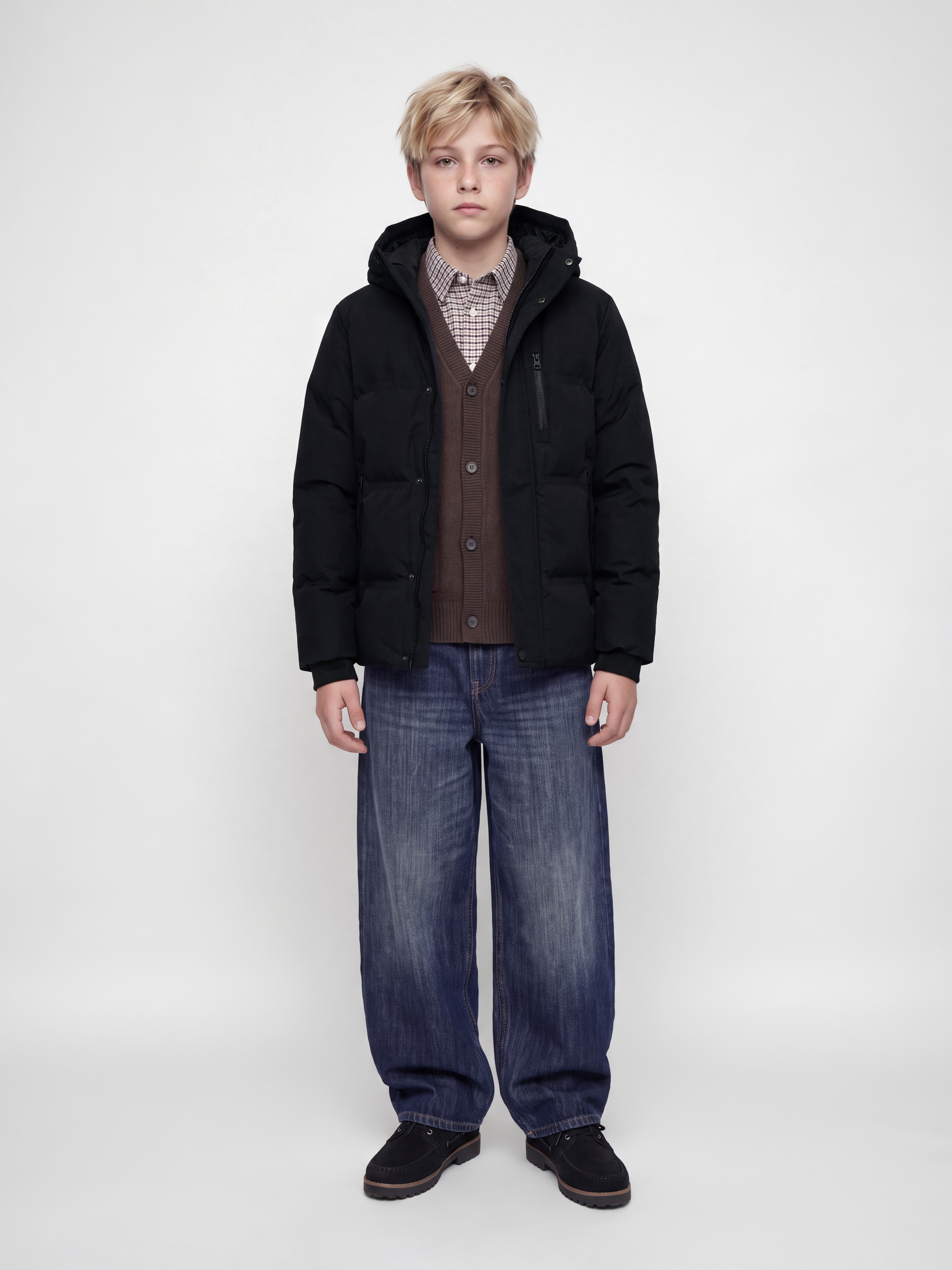 Jack & Jones Junior Veste matelassée »JCOTRACE ALPHA PUFFER JACKET JNR« avec capuche fibre synthétique, coupe normale